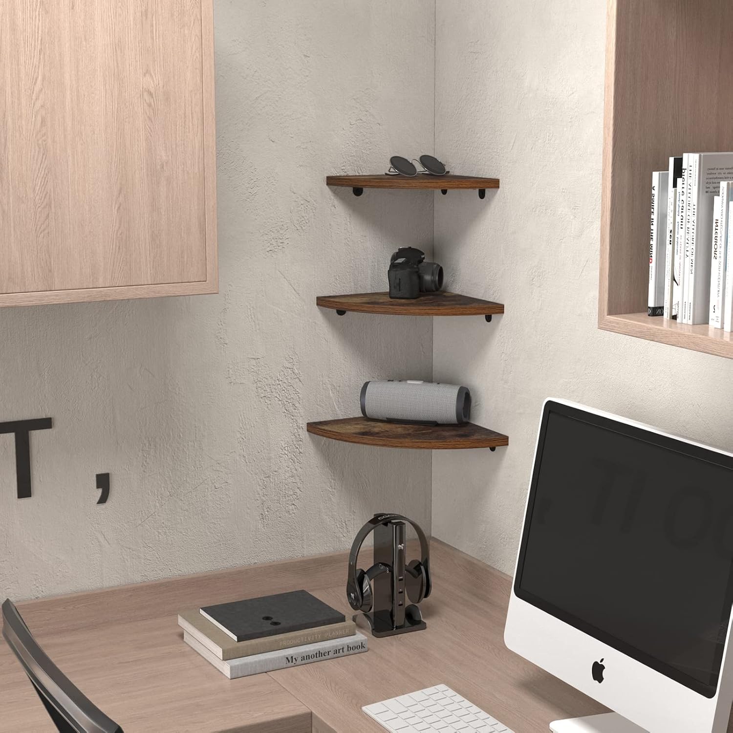 HORLIMER 6 Pack Floating Corner Shelf Set