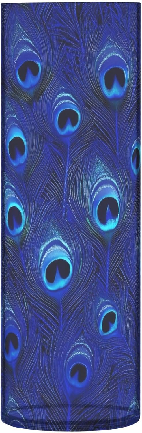 Blue Peacock Feathers Plastic Cylinder Vase 118 x 39 Inch