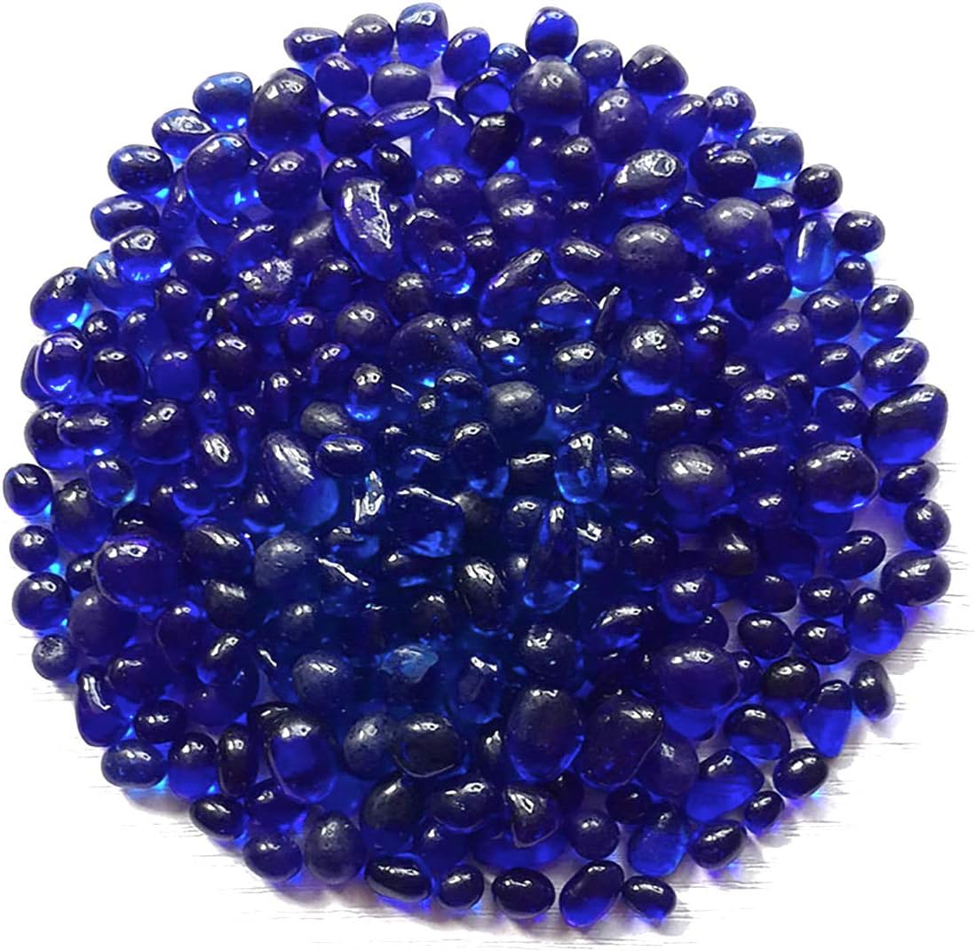 WAYBER Deep Blue Sea Glass Pebbles 1Lb Vase Filler