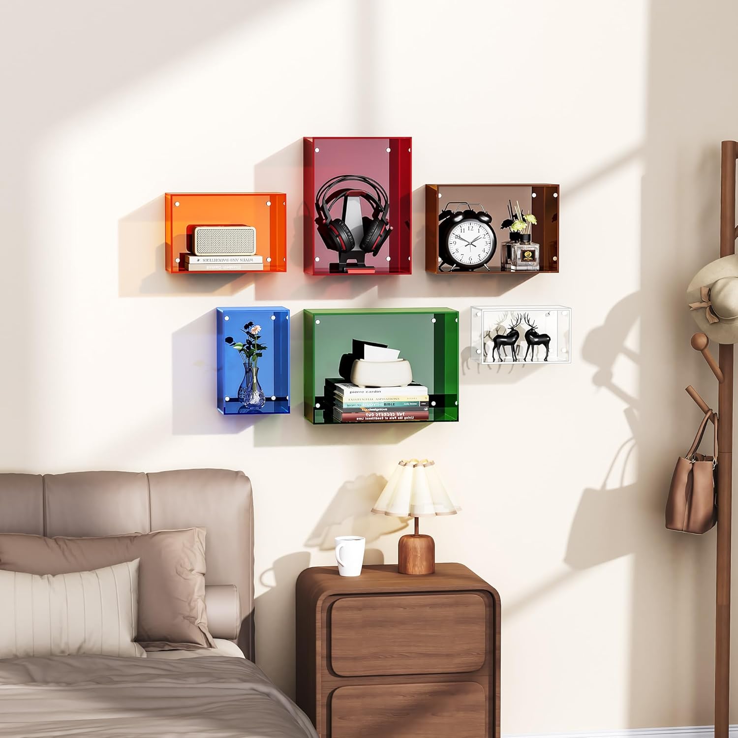 Dewrhiixe Acrylic Floating Shelves Set of 6