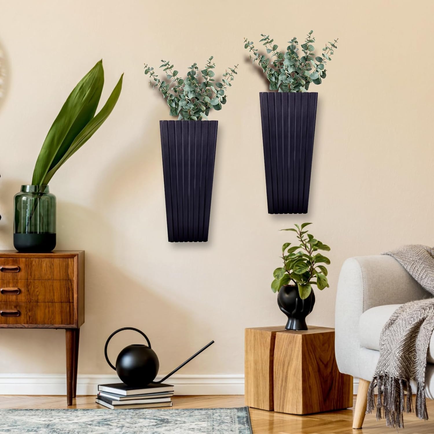 2PCS Modern Farmhouse Wall Planters for Dried Flowers and Artificial Plants