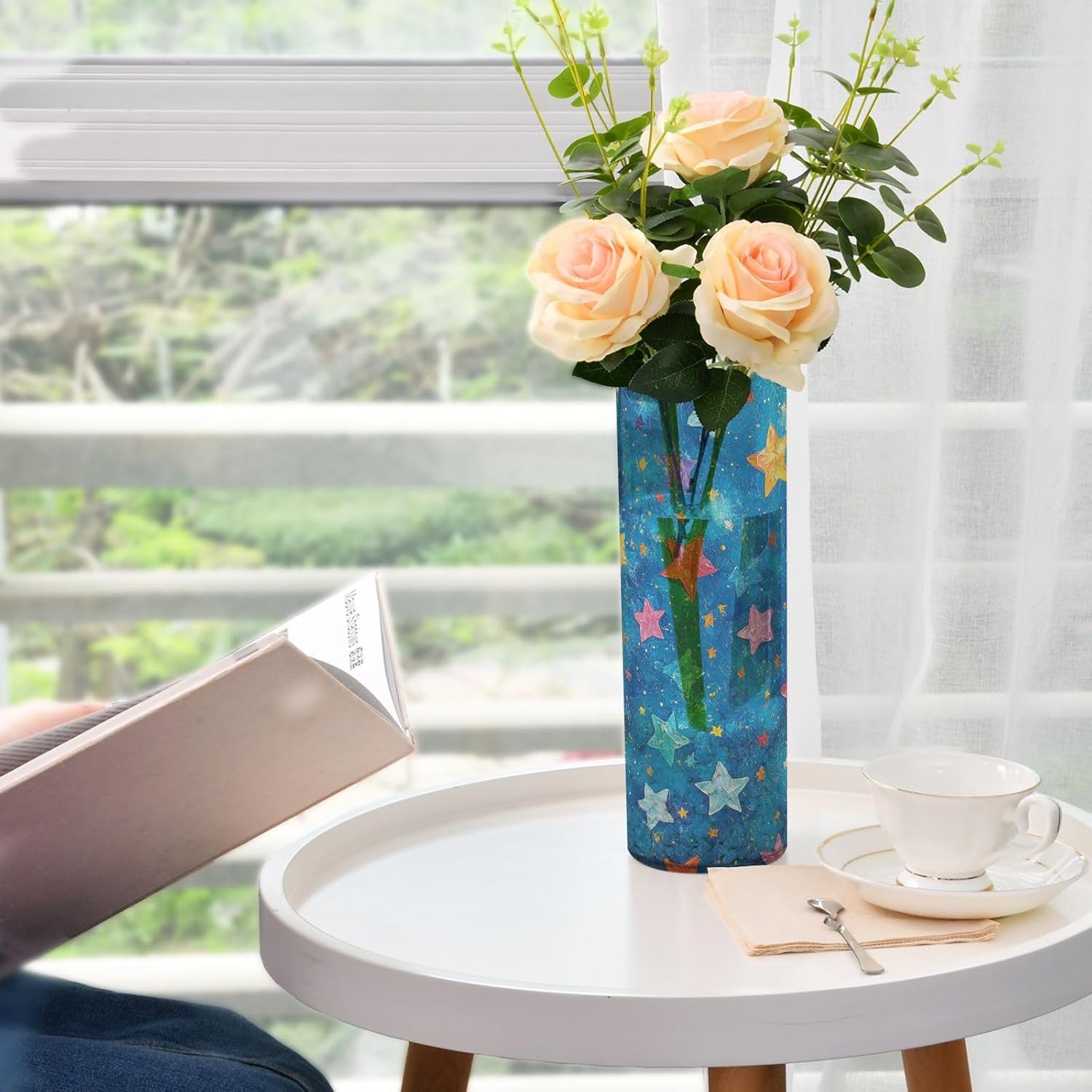 Blue Star Plastic Hurricane Candle Holder 118x39 Inch Aesthetic