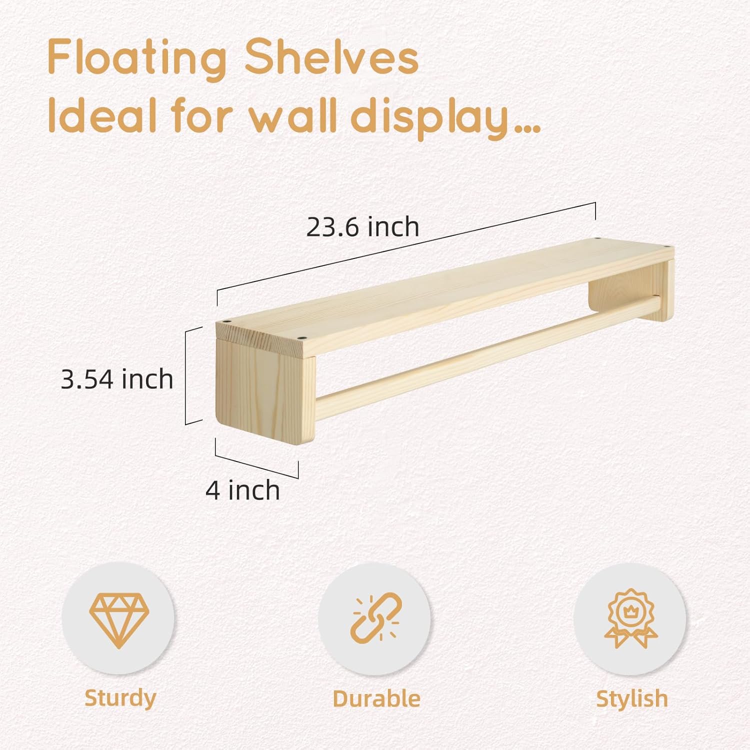 SwaaVee 3-Piece Floating Book Shelves for Wall