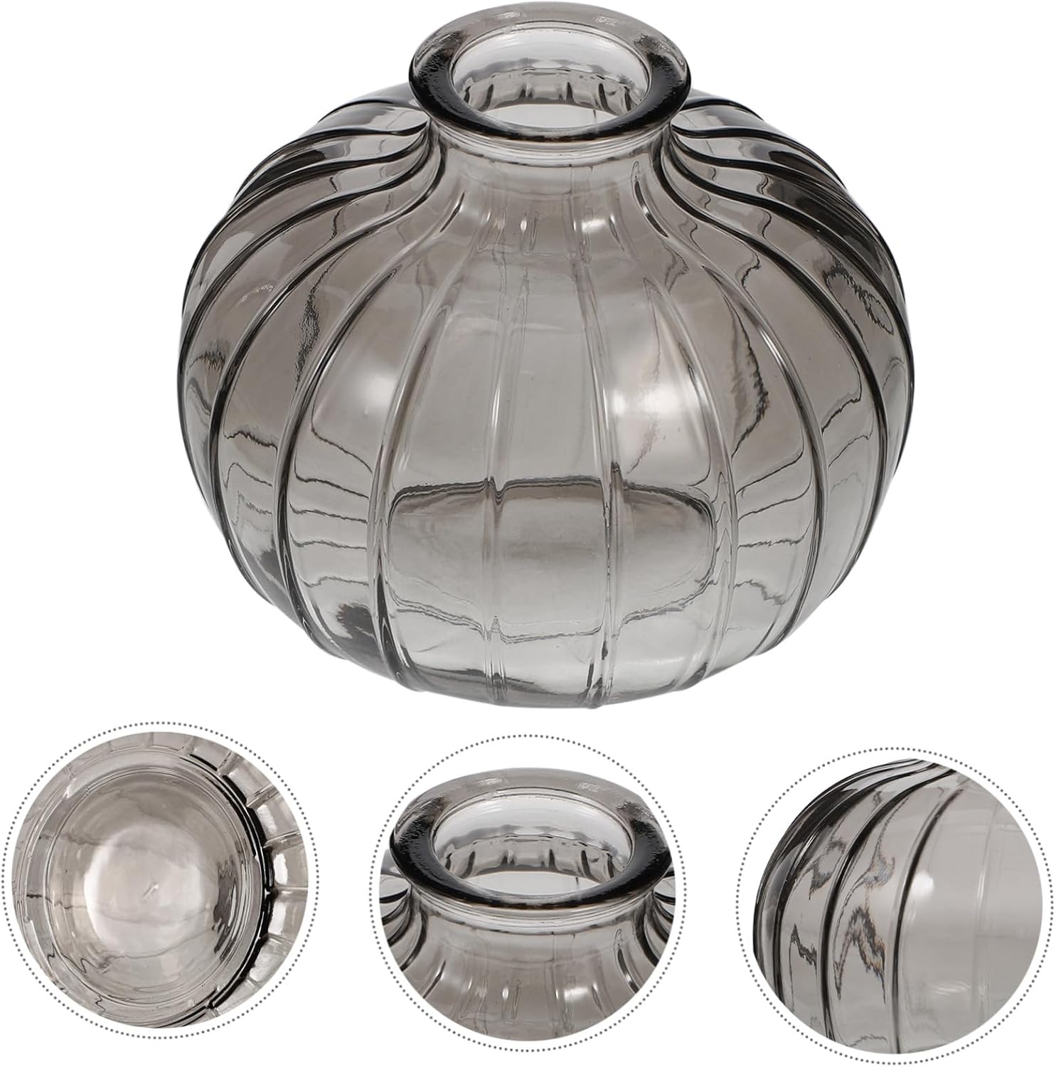 Ciieeo Pumpkin Shaped Glass Vase for Dried Flowers Home Decor