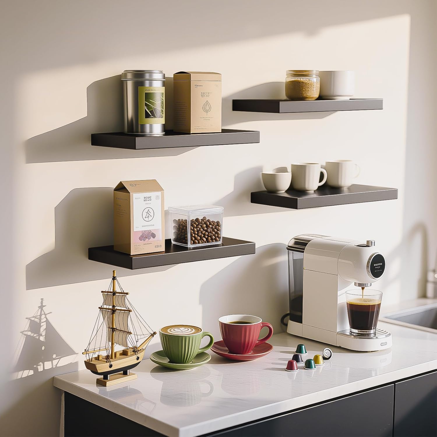 All-Metal Floating Shelves 2 Pack Heavy Duty