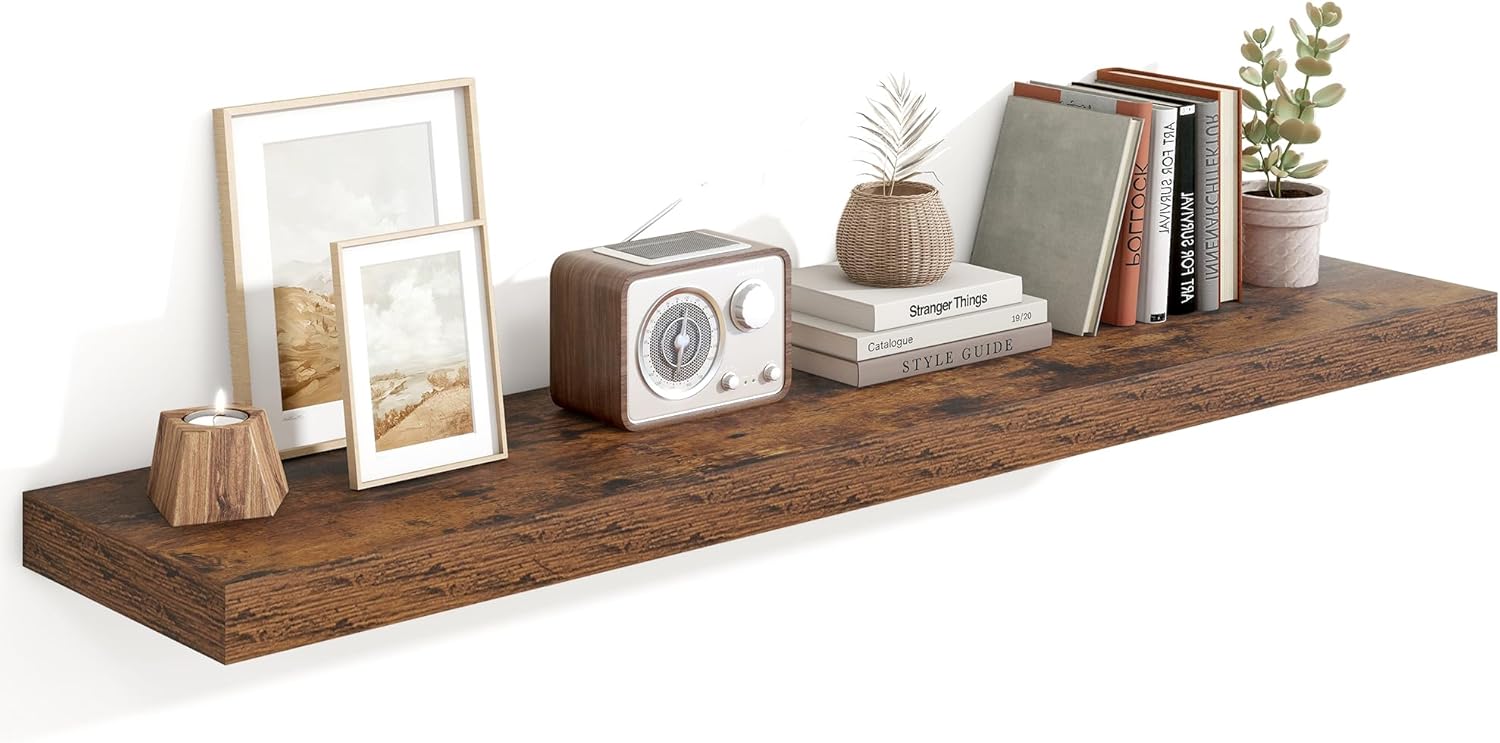 55 Inch Floating Shelves for Wall with Heavy Duty Brackets