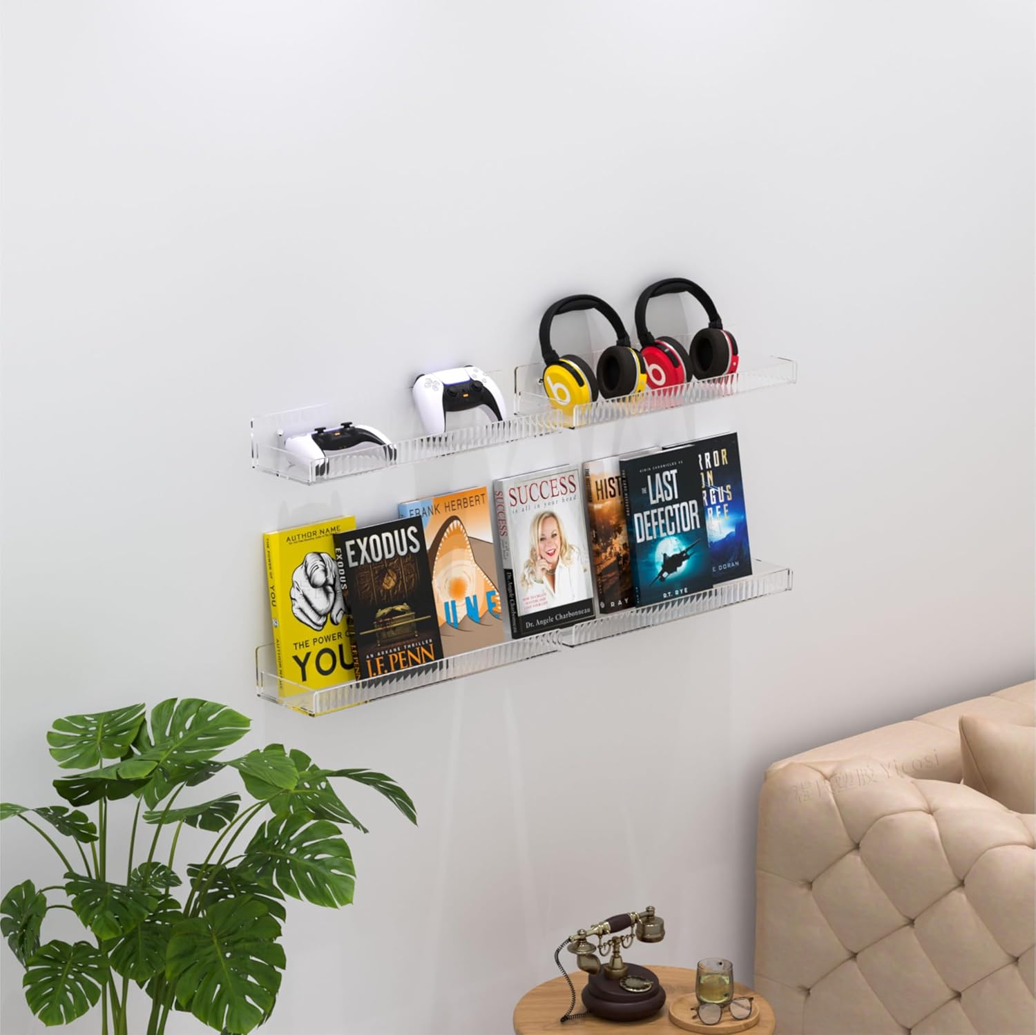 Cq Acrylic Clear Floating Shelves Set of 6