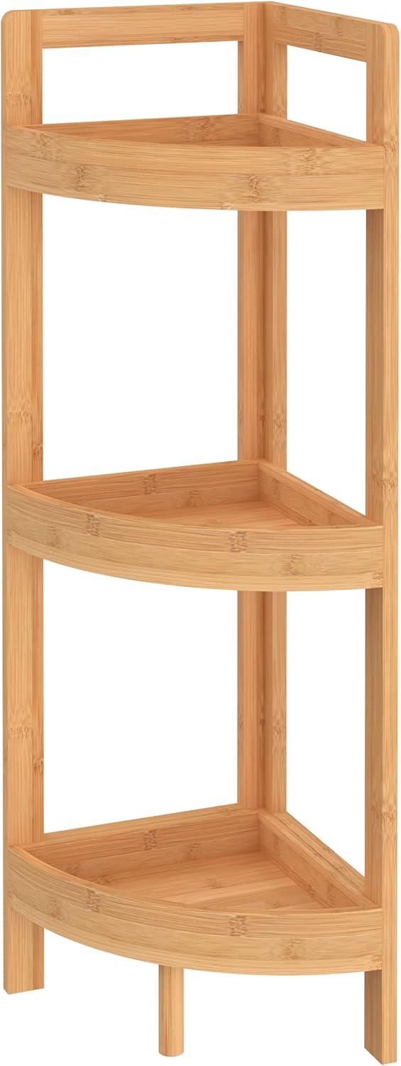 ClosetMaid Corner Shelf 3 Tiers Bamboo Display