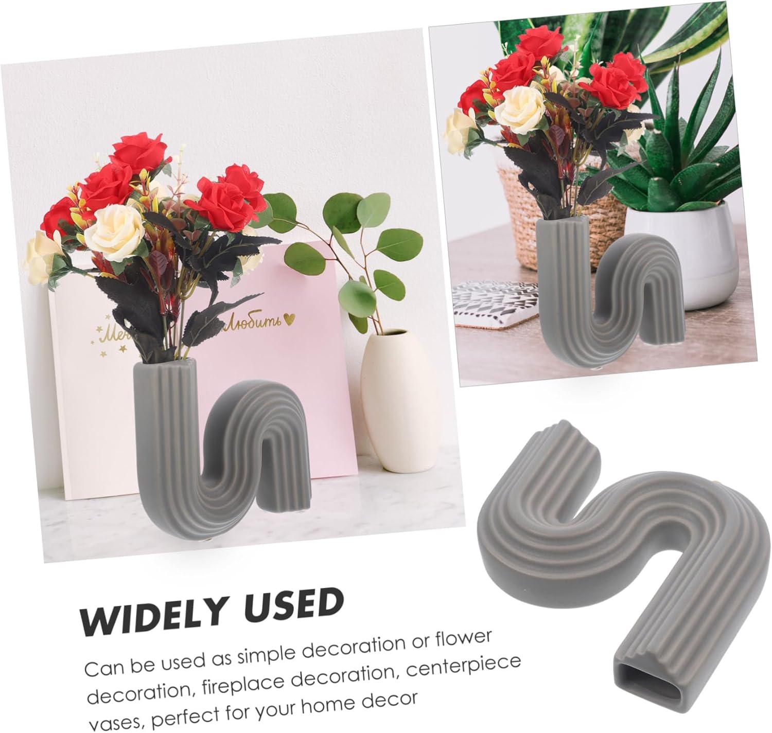 Geometric Ceramic Flower Vase for Dried and Fresh Flowers