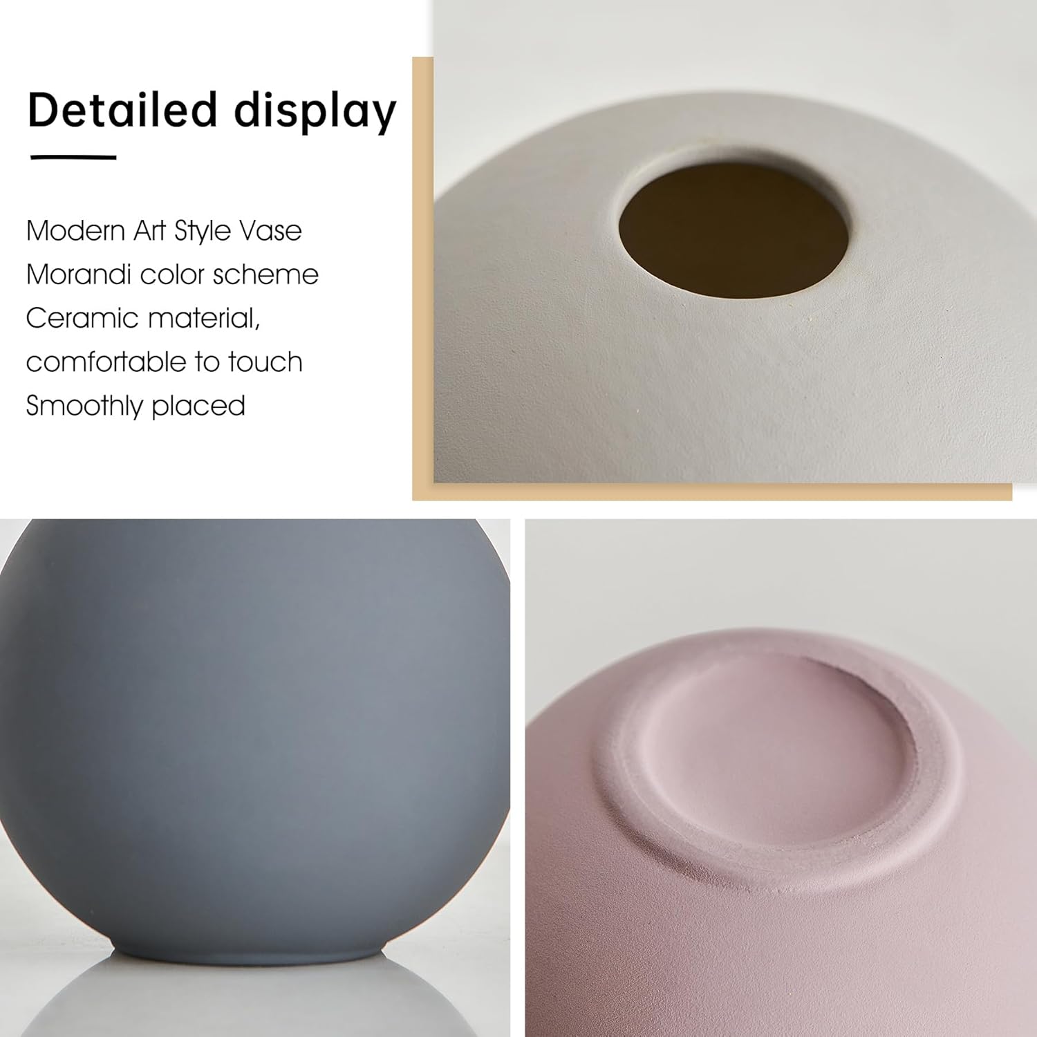 Ceramic Vase Set of 3 Multicolor Rustic Farmhouse Decor