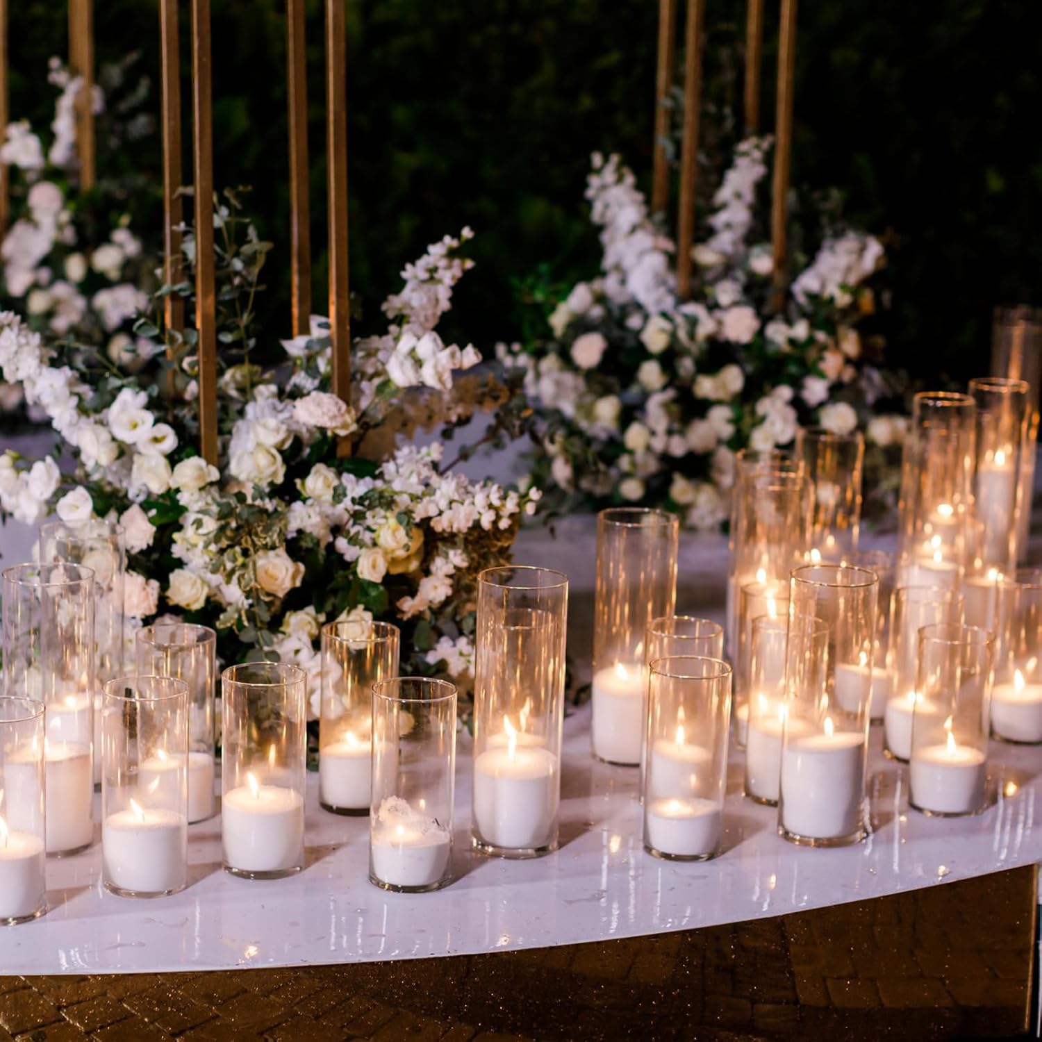 Sawysine 18 Pcs Clear Floating Candle Vases Set