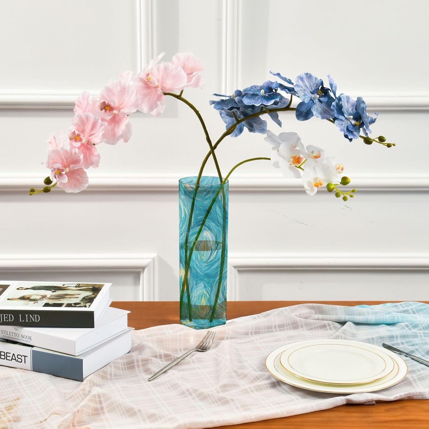 Blue Yellow Sky Plastic Hurricane Floating Candle Holder 118 x 39 Inch Decor