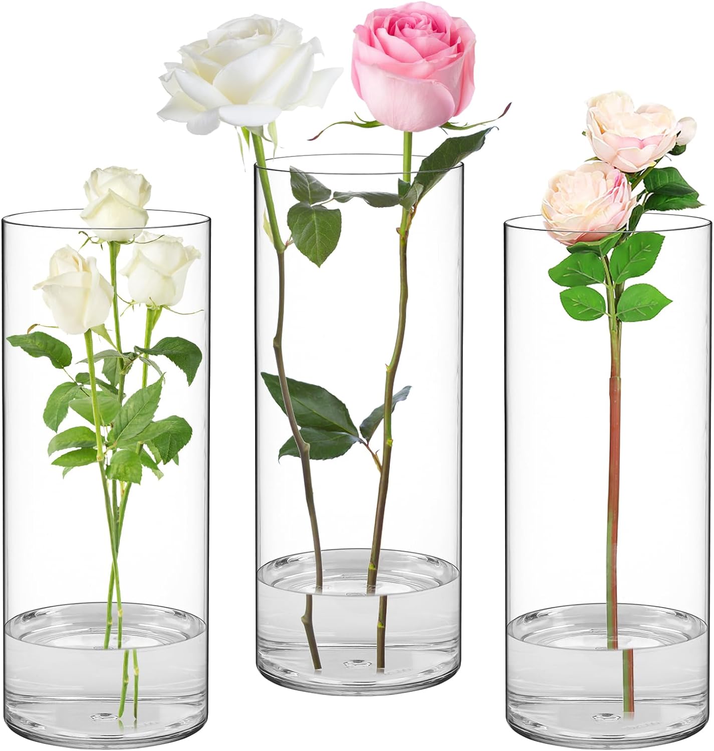 Suream Acrylic Hurricane Vases 3 Pack Floating Candle Holder