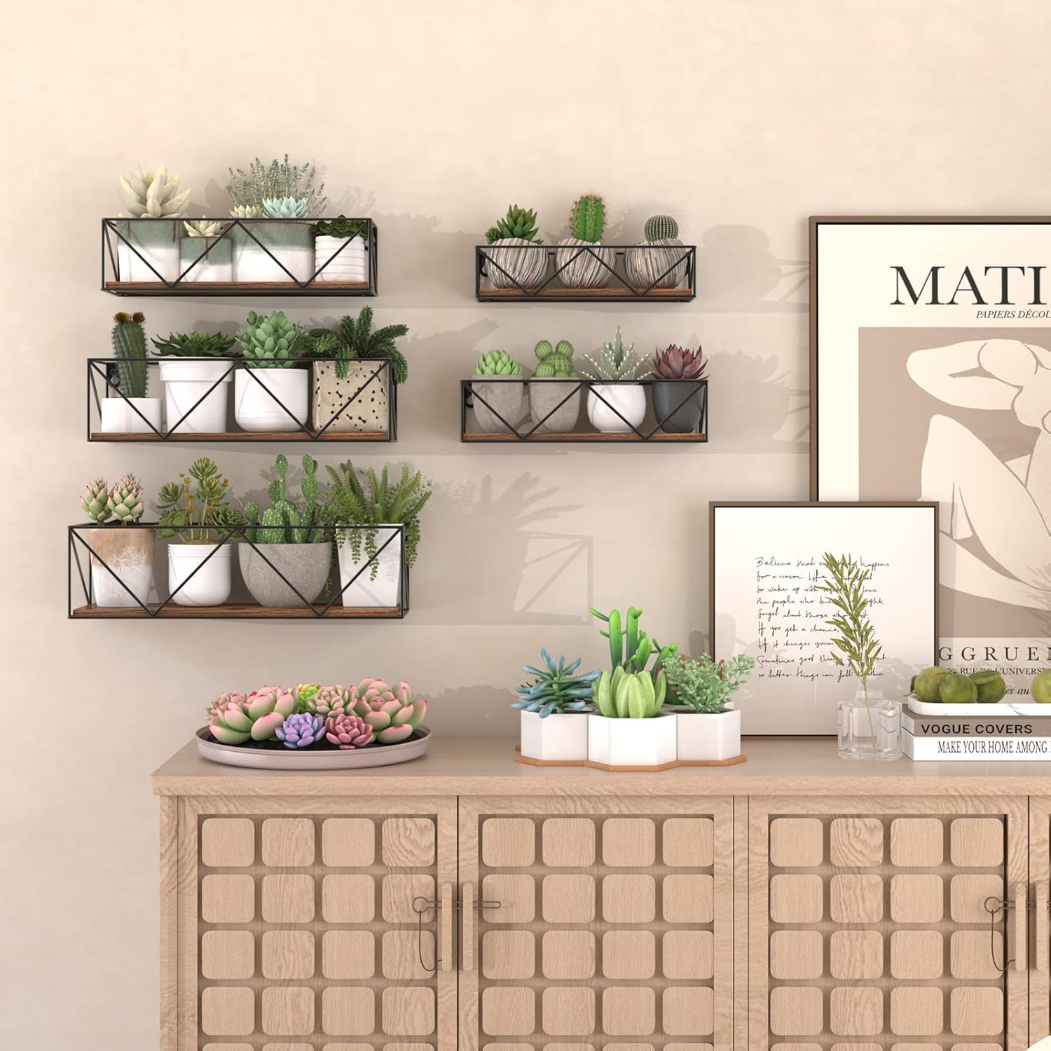 CRUGLA Wall Mounted Floating Shelves Set of 5