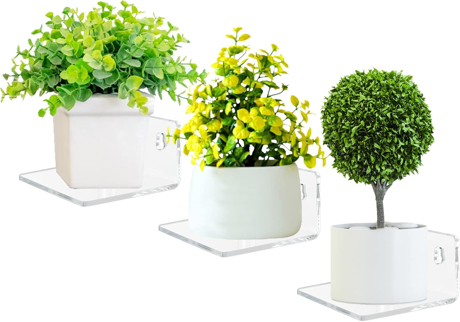 Bigfety Acrylic Floating Shelves 3-Ledges Clear Mini Display Shelf