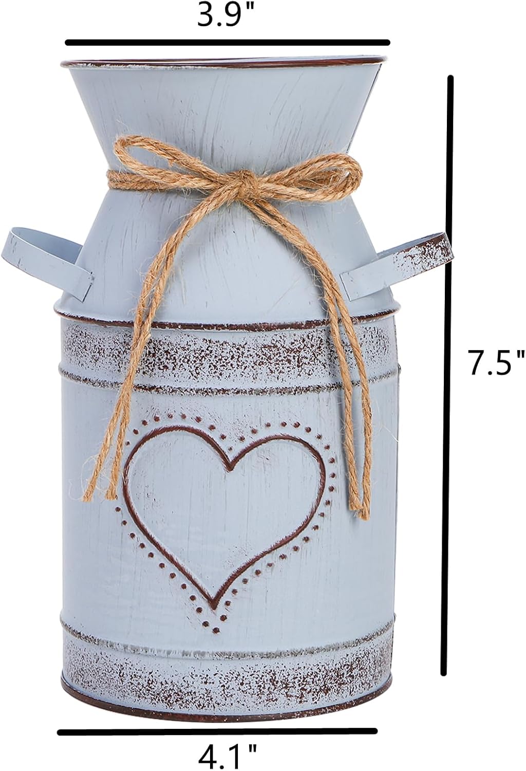 Dicunoy 2 PCS Metal Milk Can Vase 75 Rustic Flowers Decor for Home and Table Centerpieces