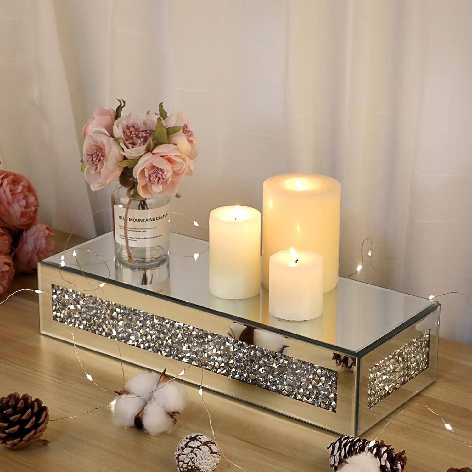 JUXYES Sparkle Diamond Wall Floating Shelf Decor