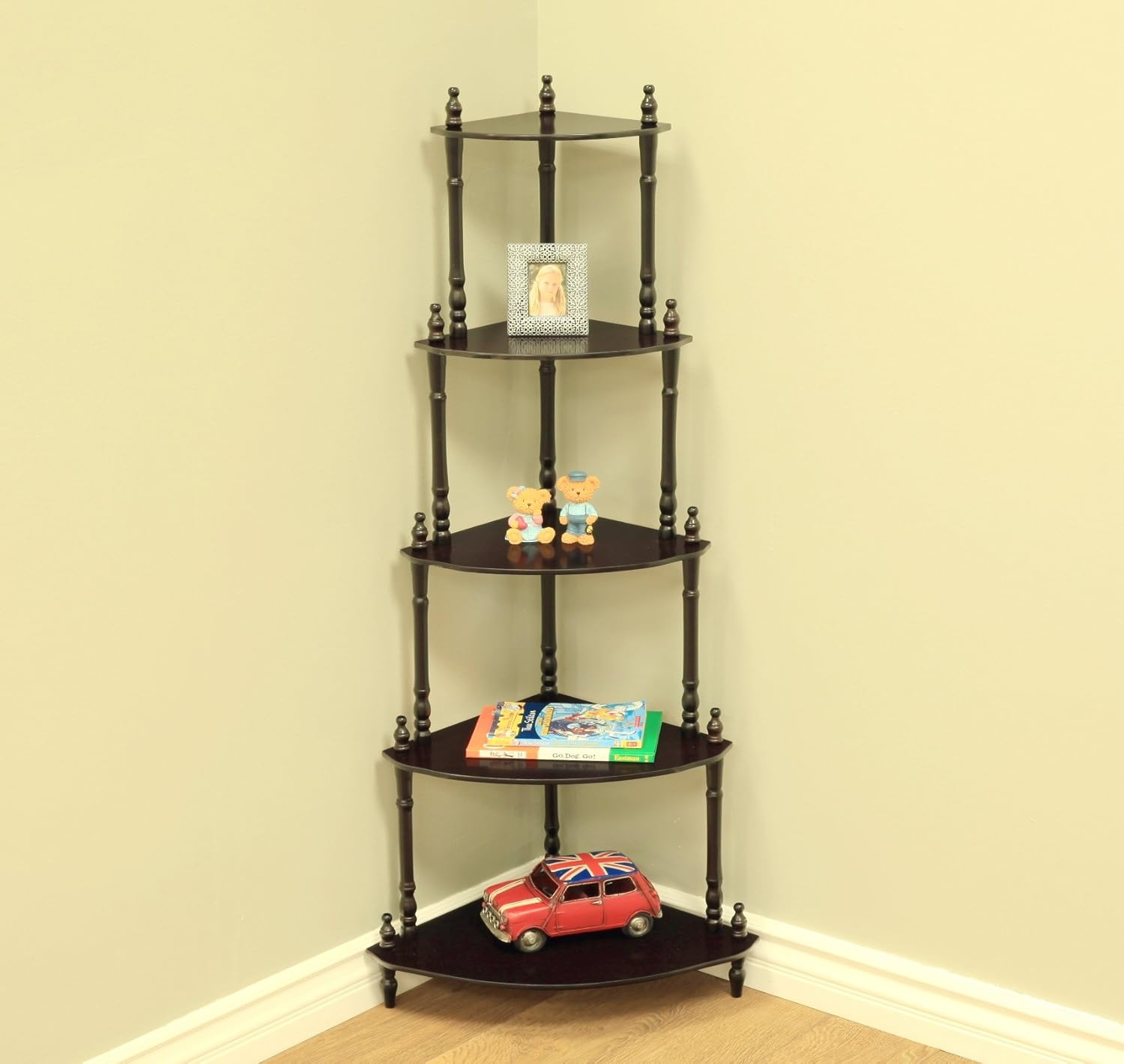 Frenchi Home Furnishing 5-Tier Corner Stand Mahogany