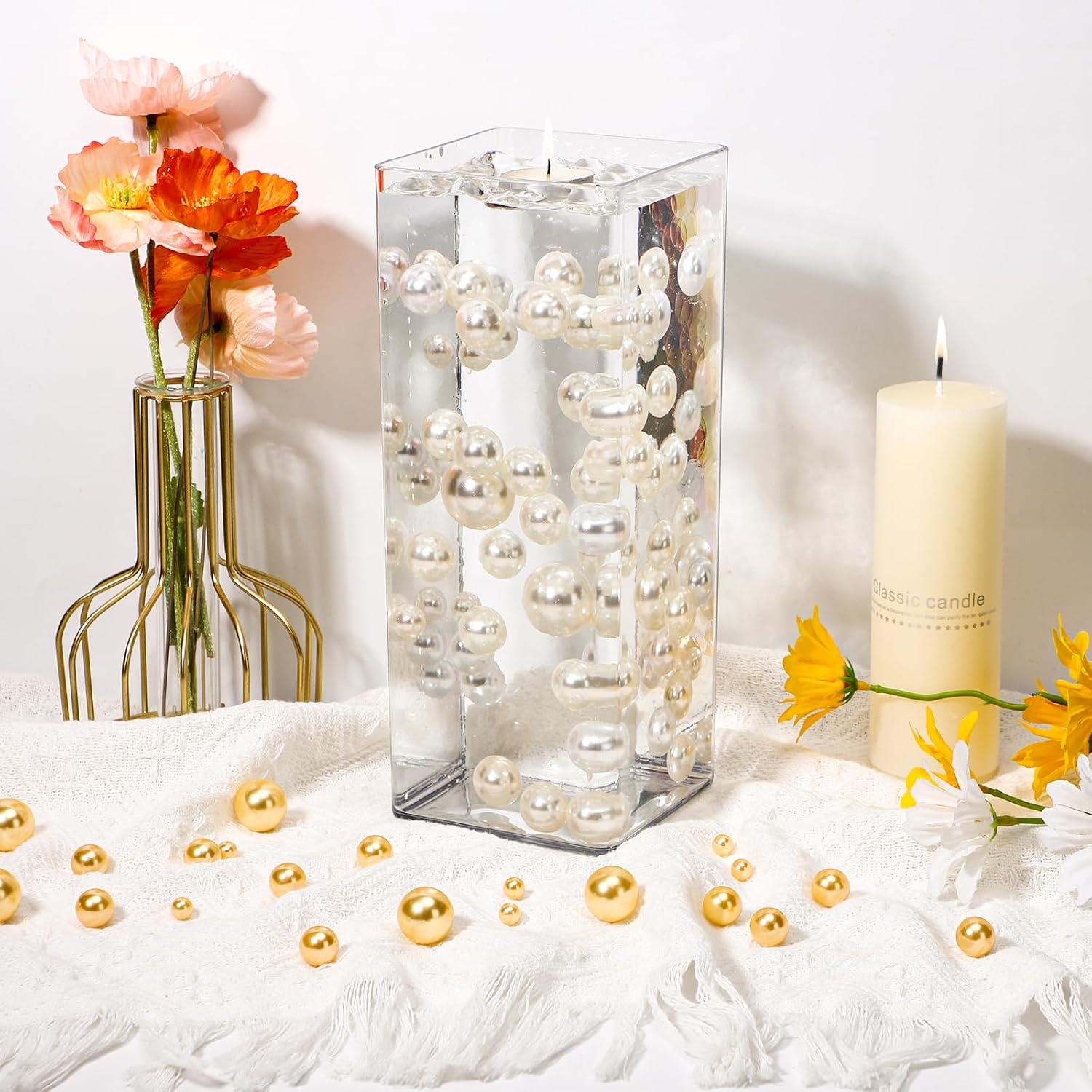 Suream Acrylic Vases for Centerpieces 4 W x 10 H