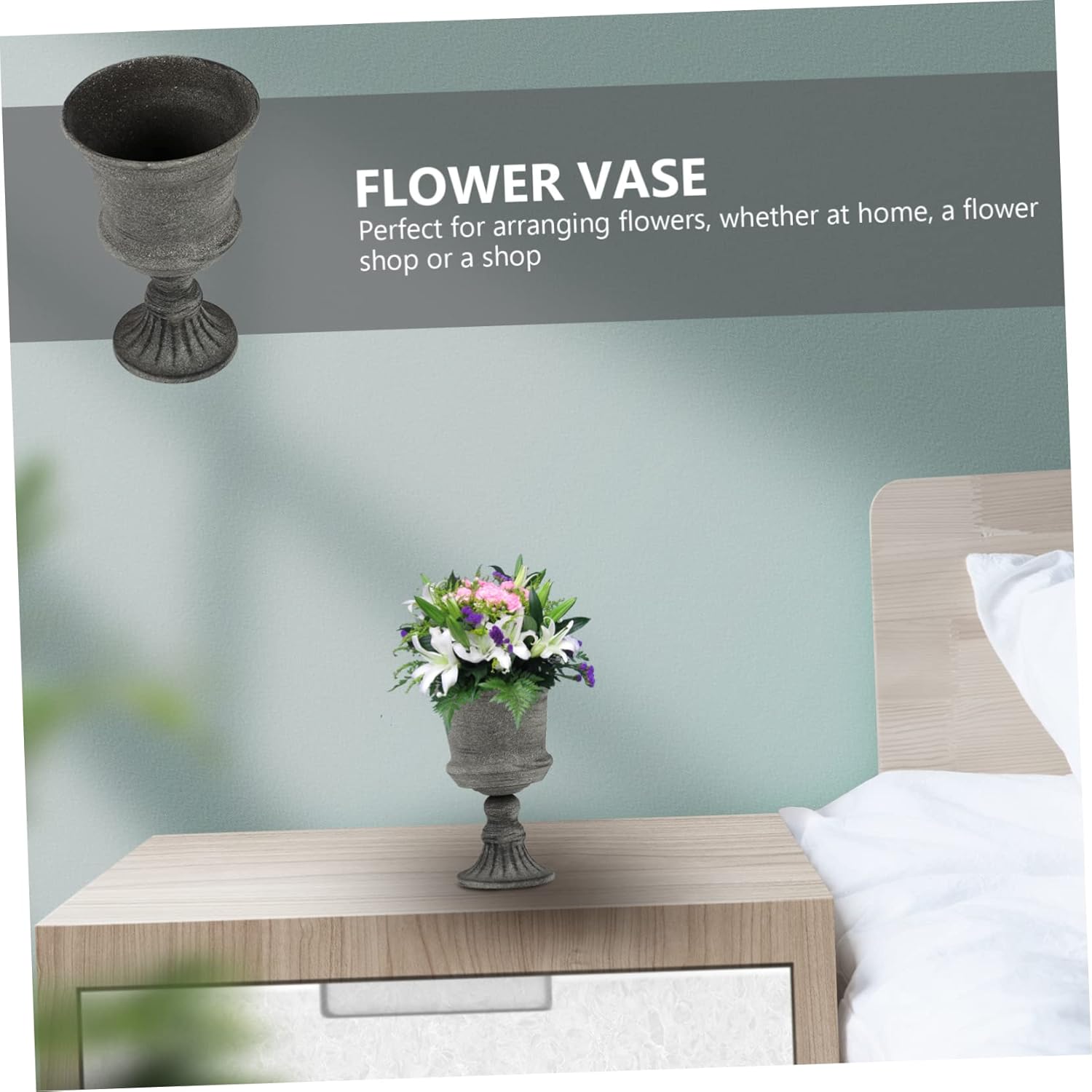 VICASKY Vintage Metal Flower Vase for Wedding Home Office Garden Decor