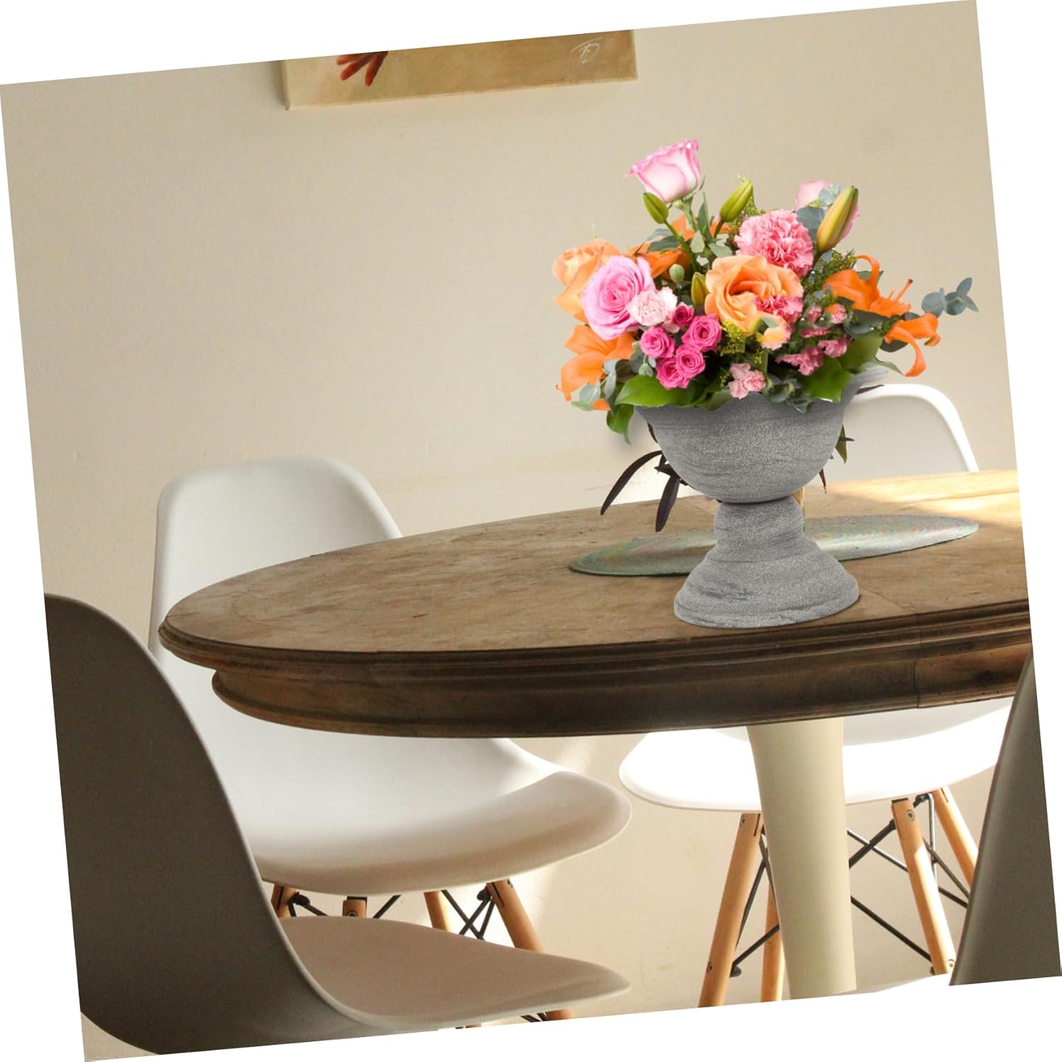 POPETPOP Vintage Metal Flower Vase for Dried and Fresh Flowers