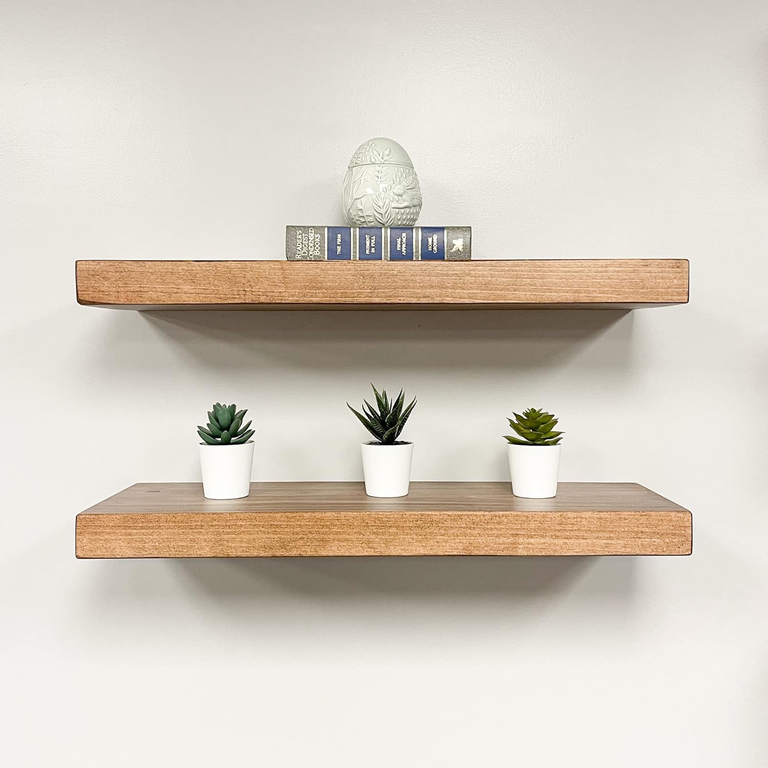 Rustic Floating Shelves Set of 2 Solid Wood Heavy Duty