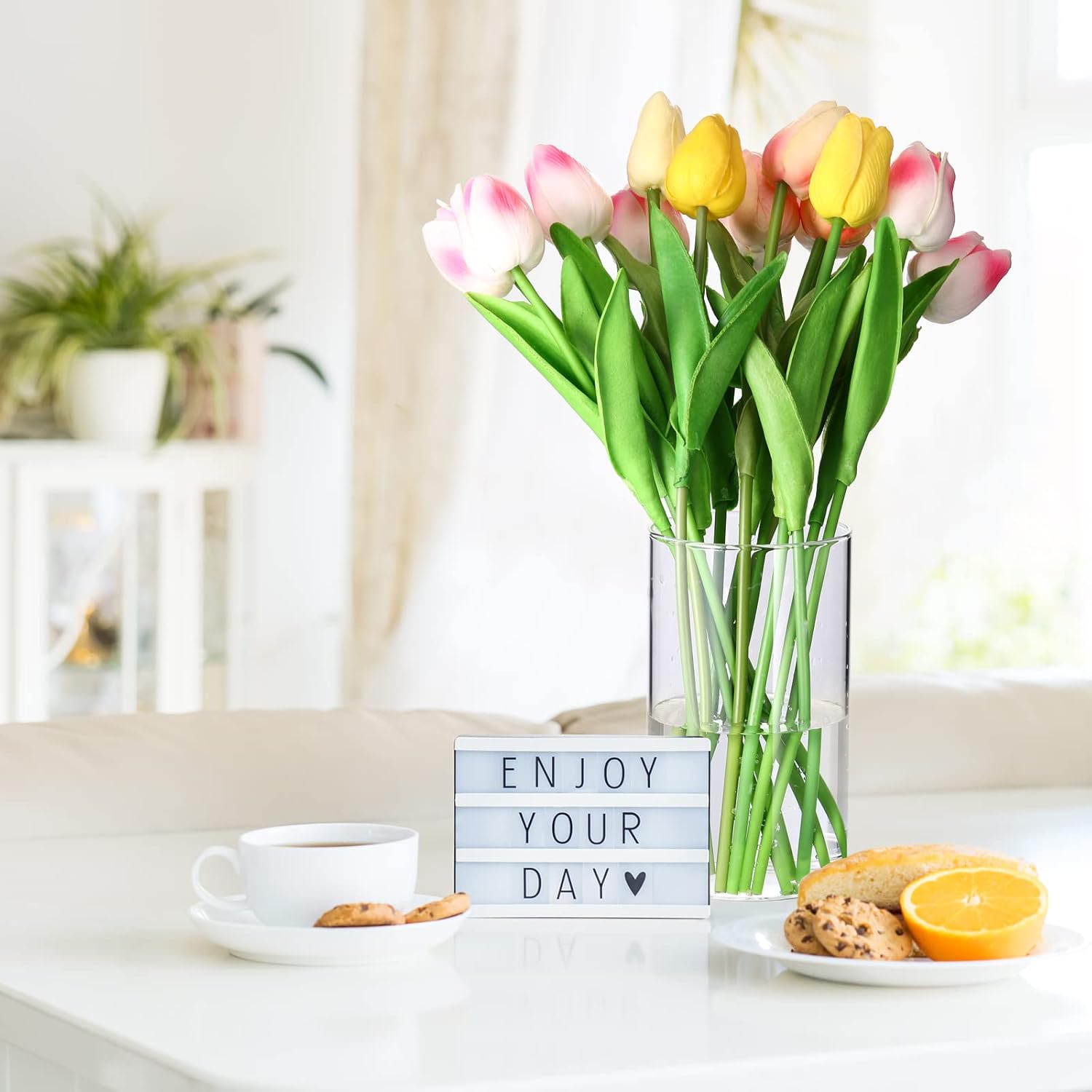 24 Pcs Tall Clear Glass Vases for Home Decor and Flower Arrangements