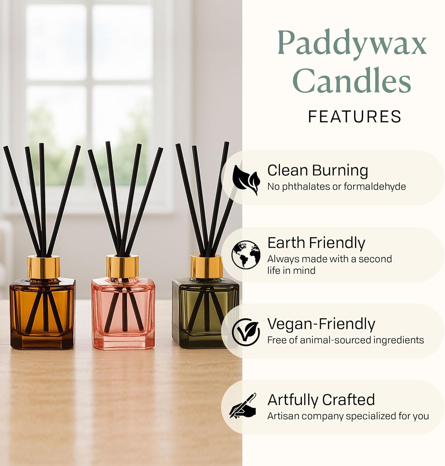 Paddywax Botanica Scented Oil Diffuser in White Glass Bottle