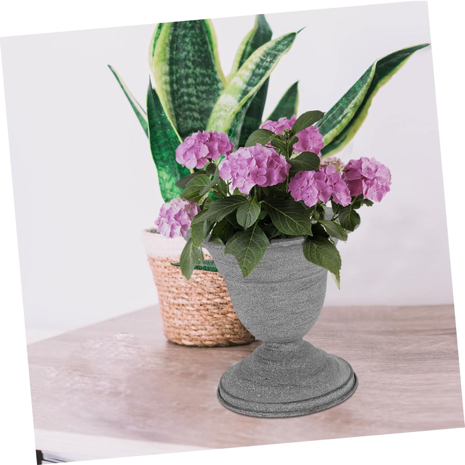 Metal Rustic Vintage Flower Vase with Gray Finish