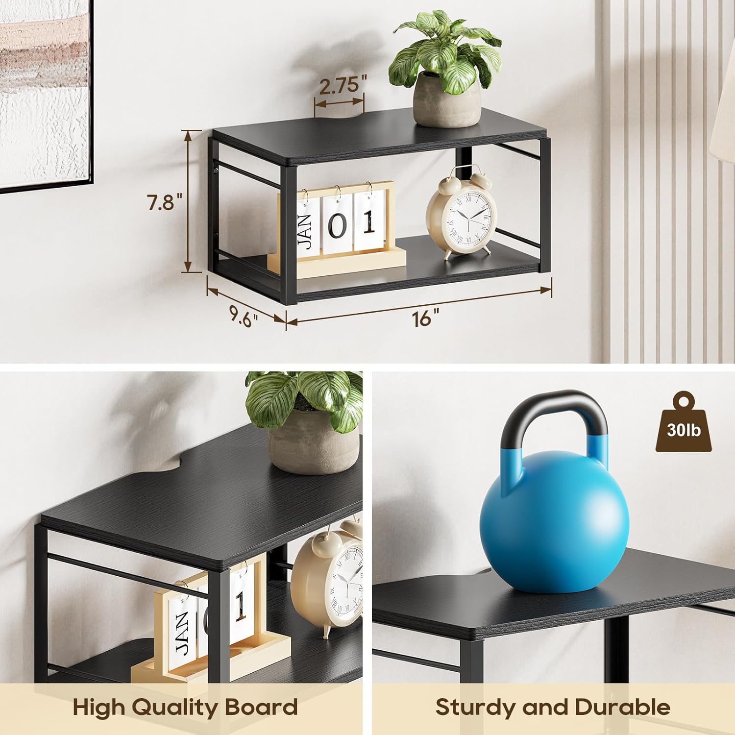 Floating Nightstand Set of 2 with Storage