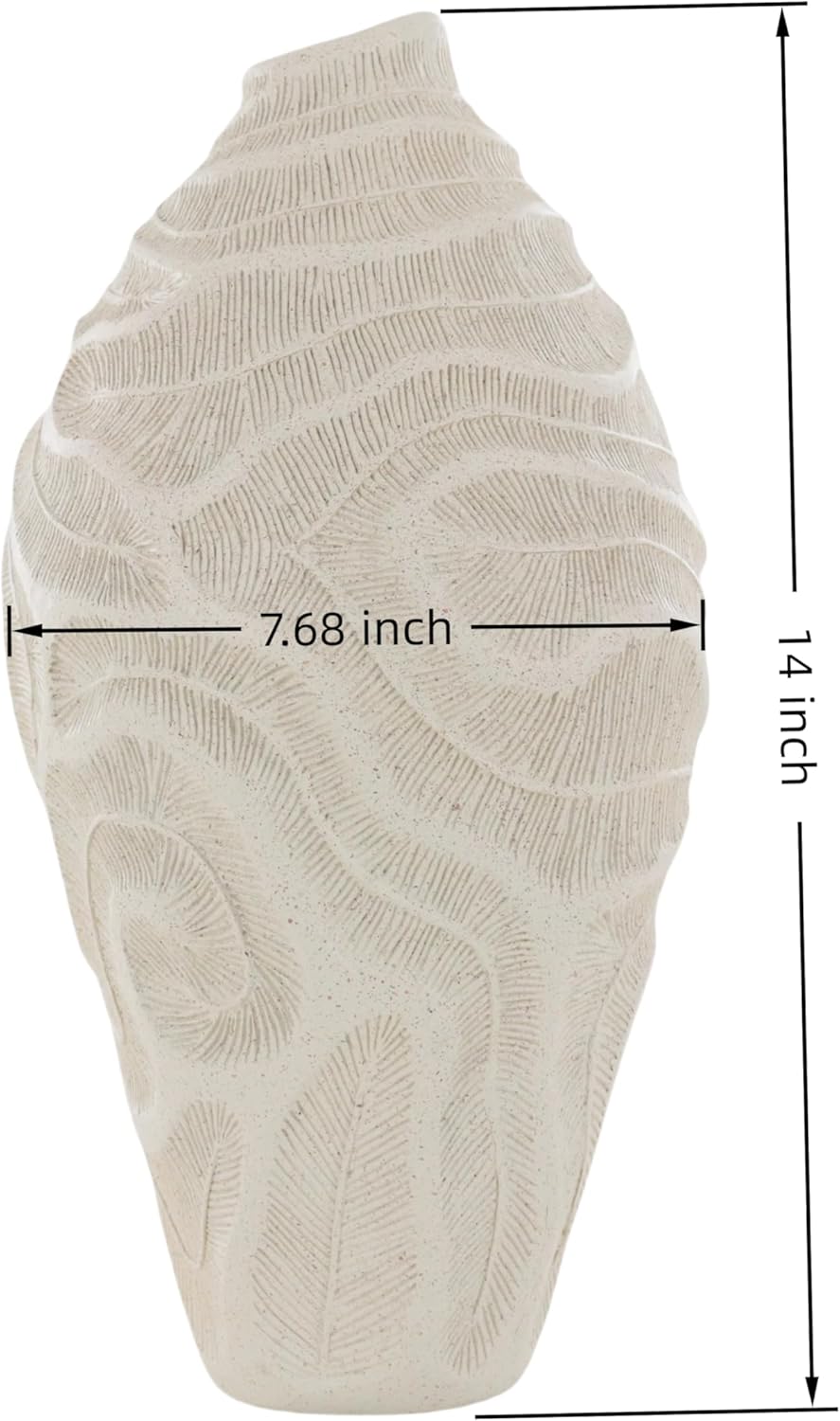 Coral Pattern Resin Art Vase with Threaded Base