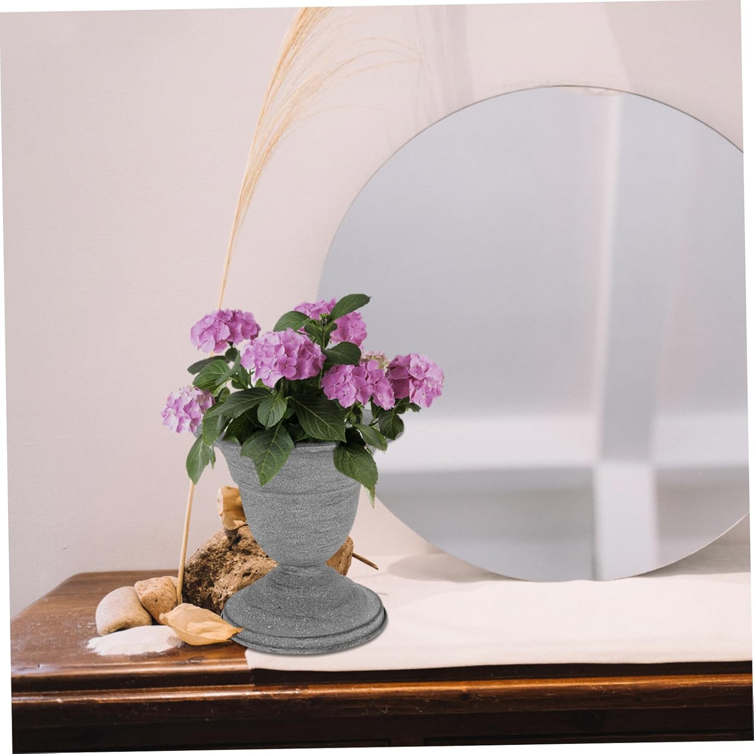 Metal Rustic Vintage Flower Vase with Gray Finish