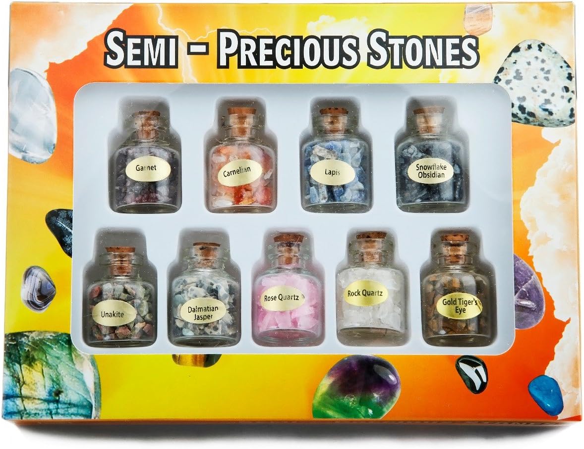Rockcloud 9 Mini Birthstone Wishing Bottles Amulets