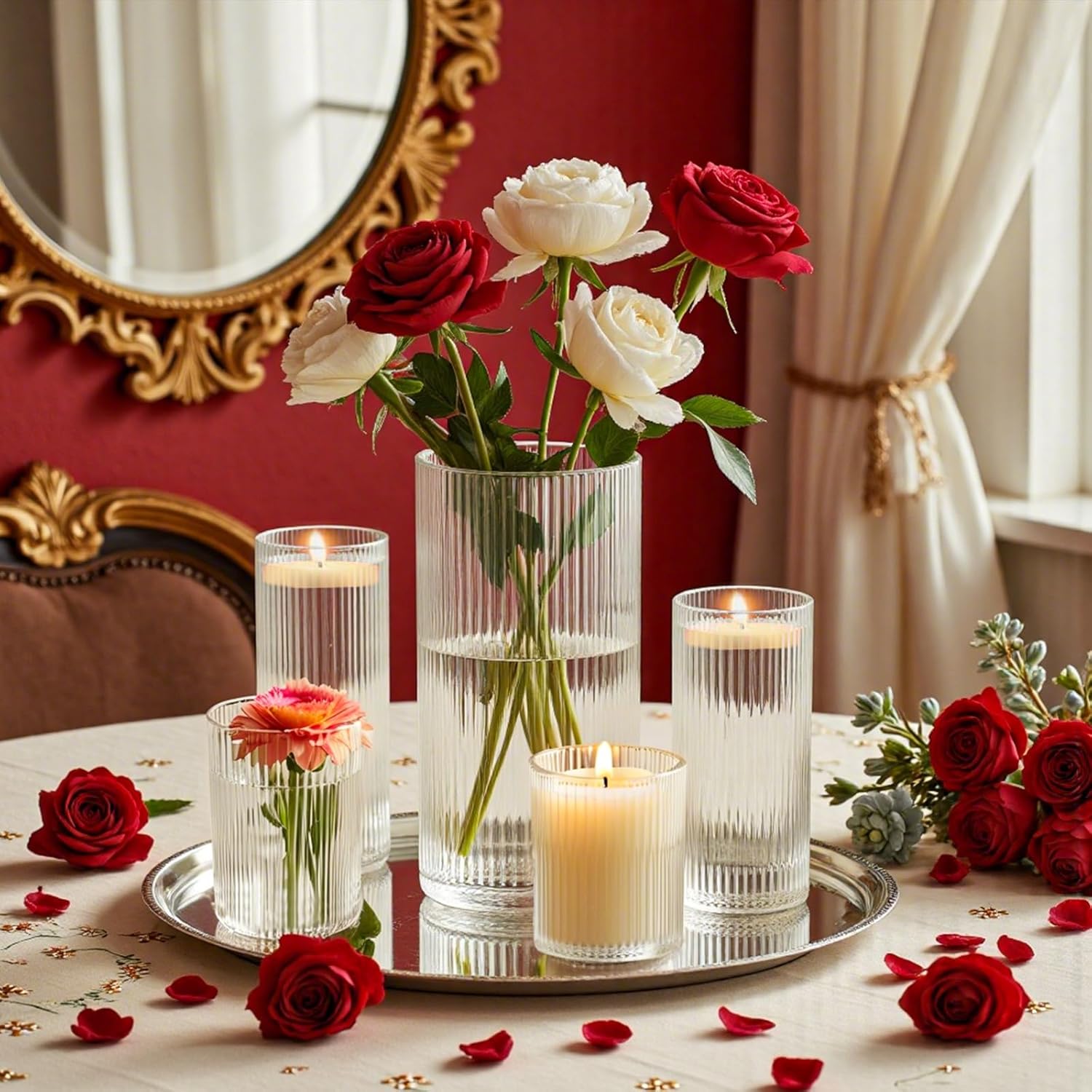 16 Pack Clear Glass Cylinder Vases 55 6 Inch Tall for Home Decor Wedding Centerpieces