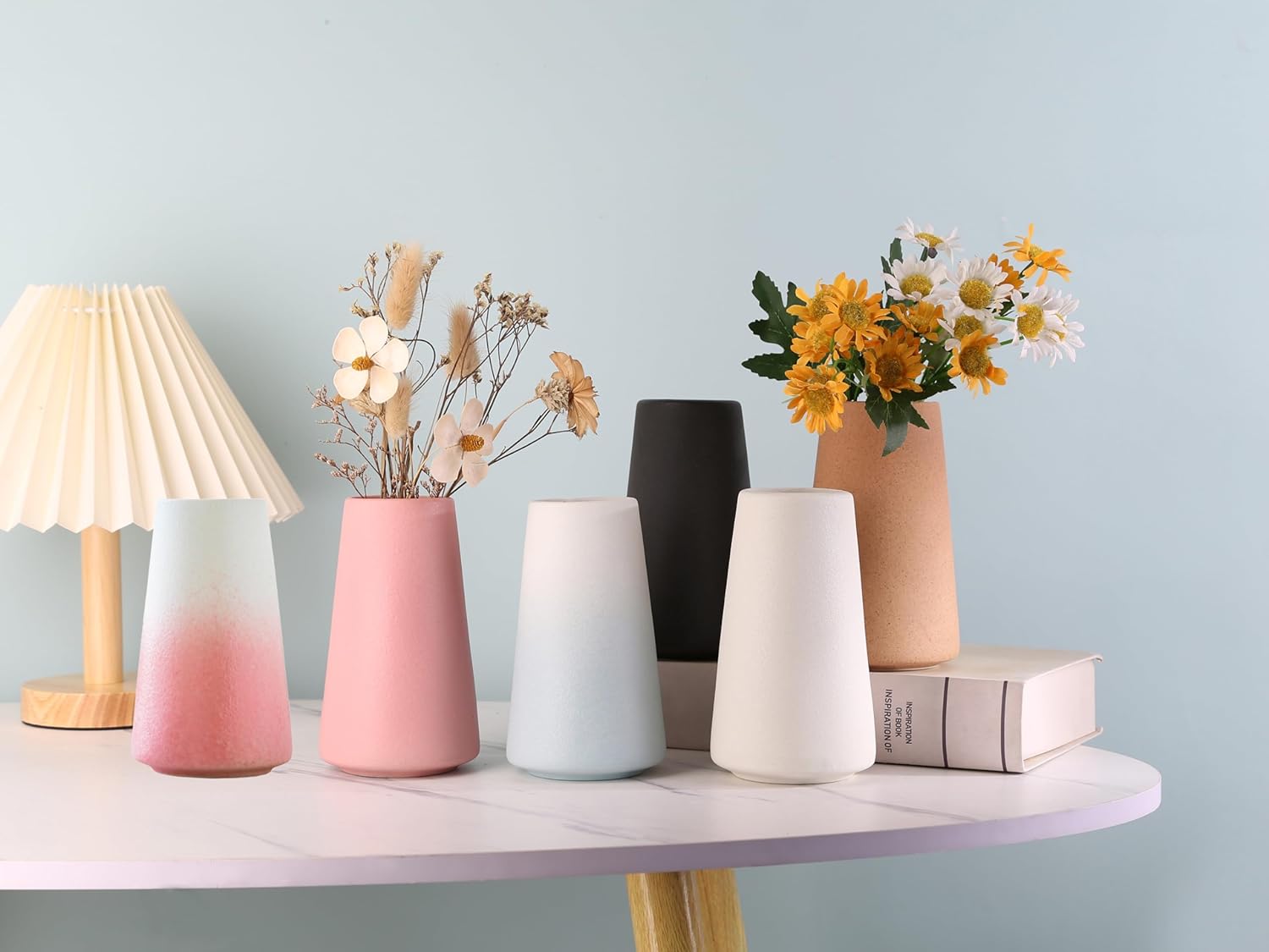 HUPADOBIL Small Pink Ceramic Vase Modern Decor