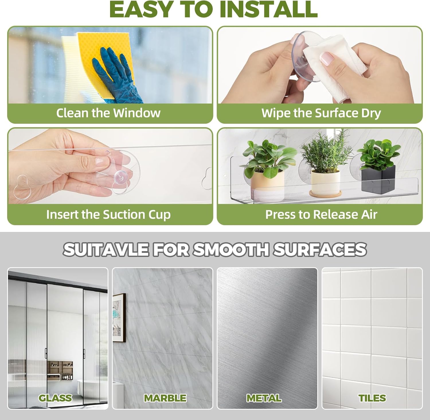 Windproof Floating Shelf Set 6 Pack for Plants and Decor