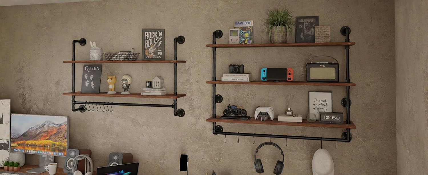 ROGMARS 3 Tier Floating Shelves with Wood