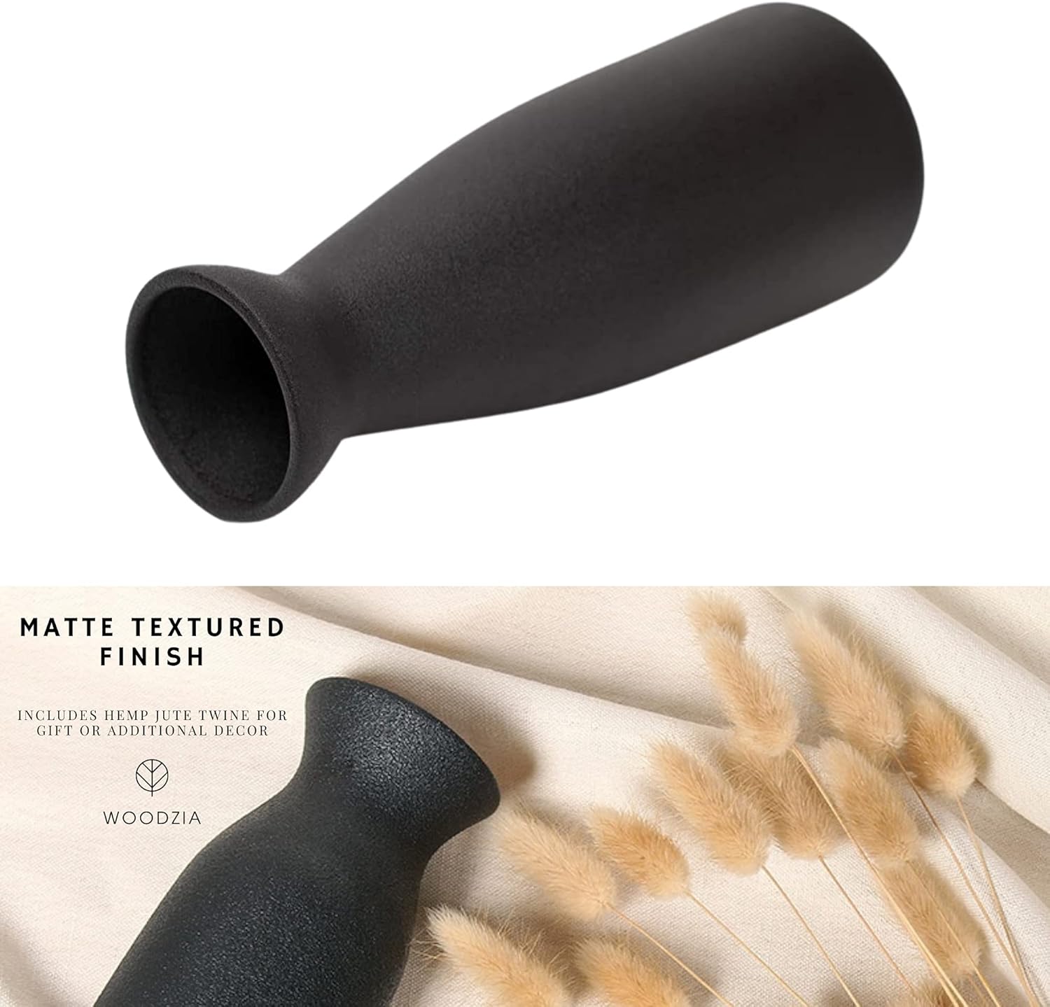 Lontcs WZ-2 Black Ceramic Vase for Pampas Grass