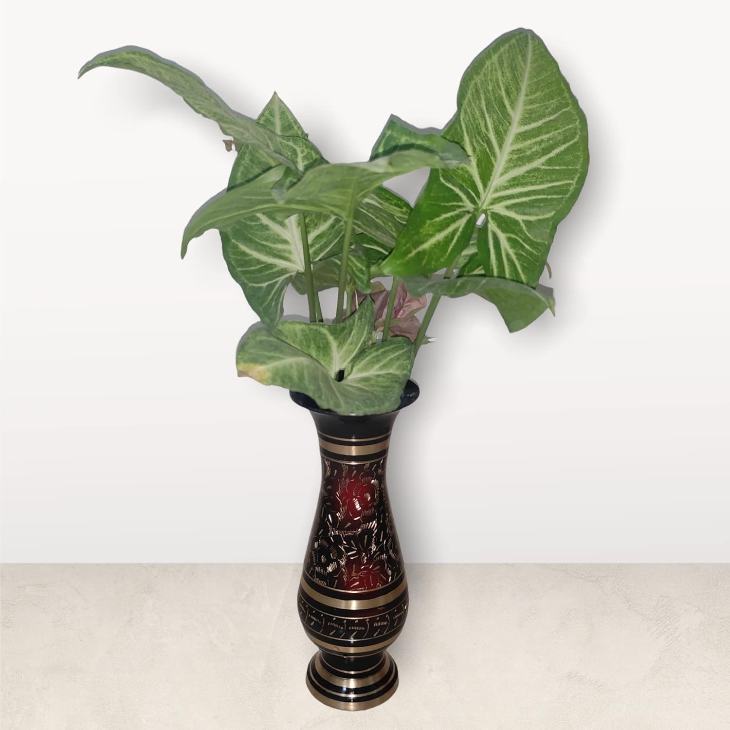 AKANKSHA ARTS 8 Inch Brass Vase Decor