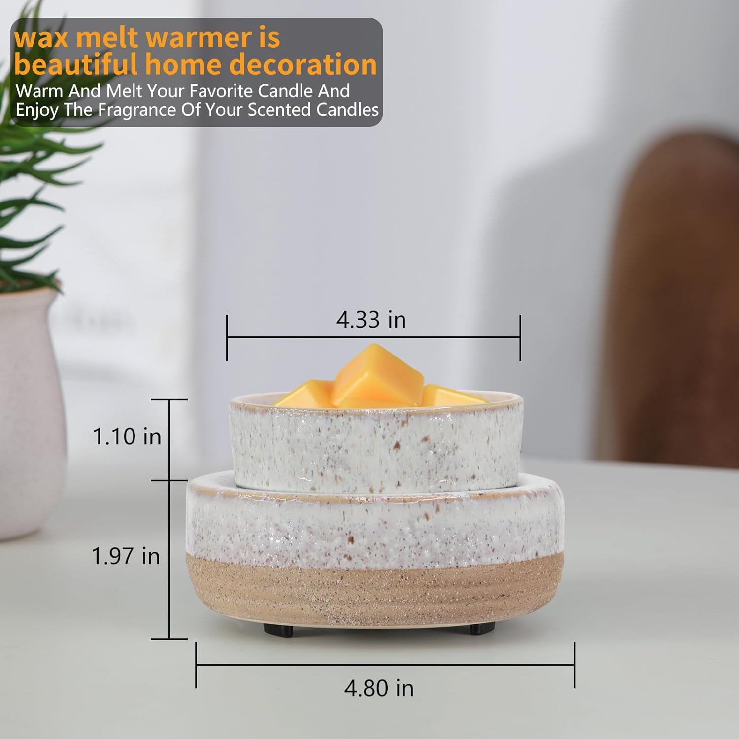 Ceramic Wax Melt Warmer 3-in-1 Electric for Candles and Essential Oils