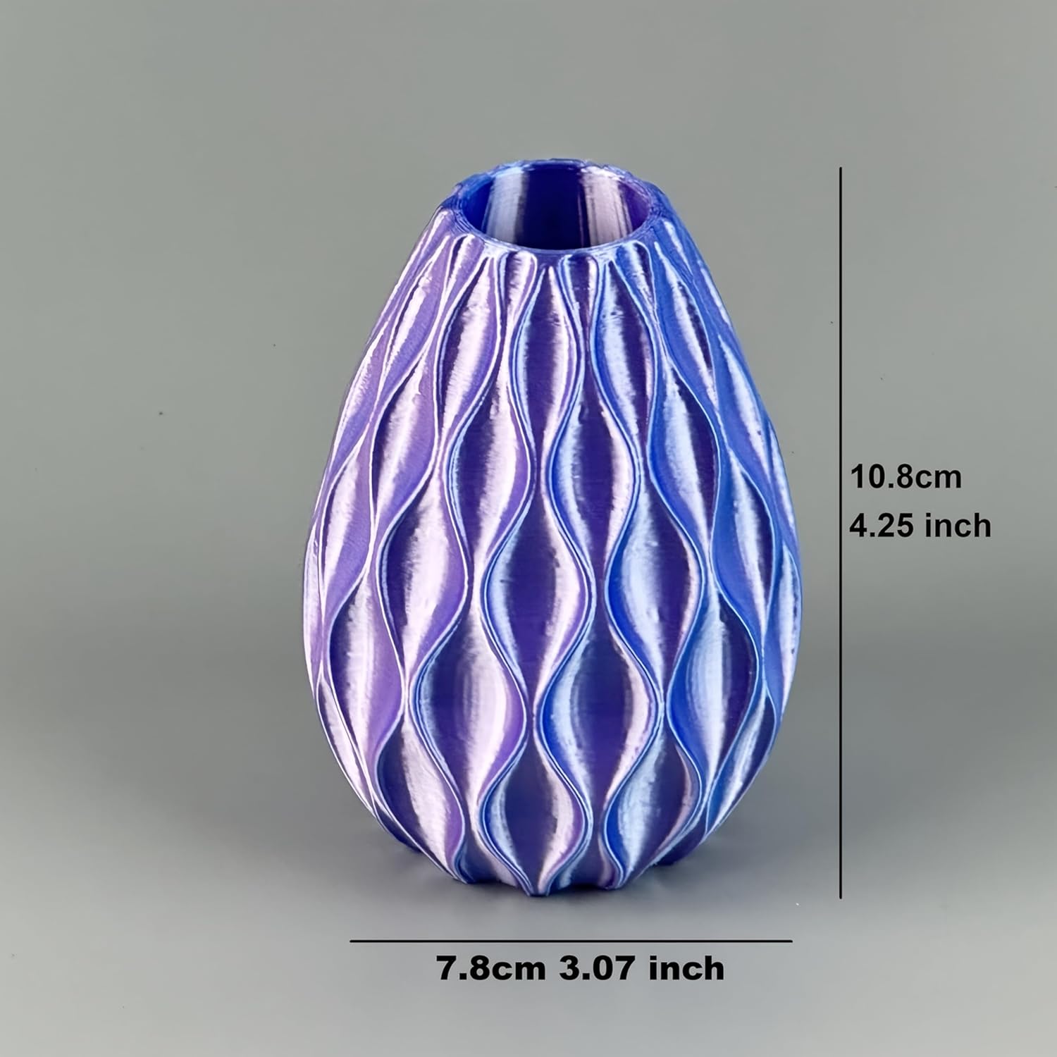 3D Printed Mini Wavy Vase - Blue Pink