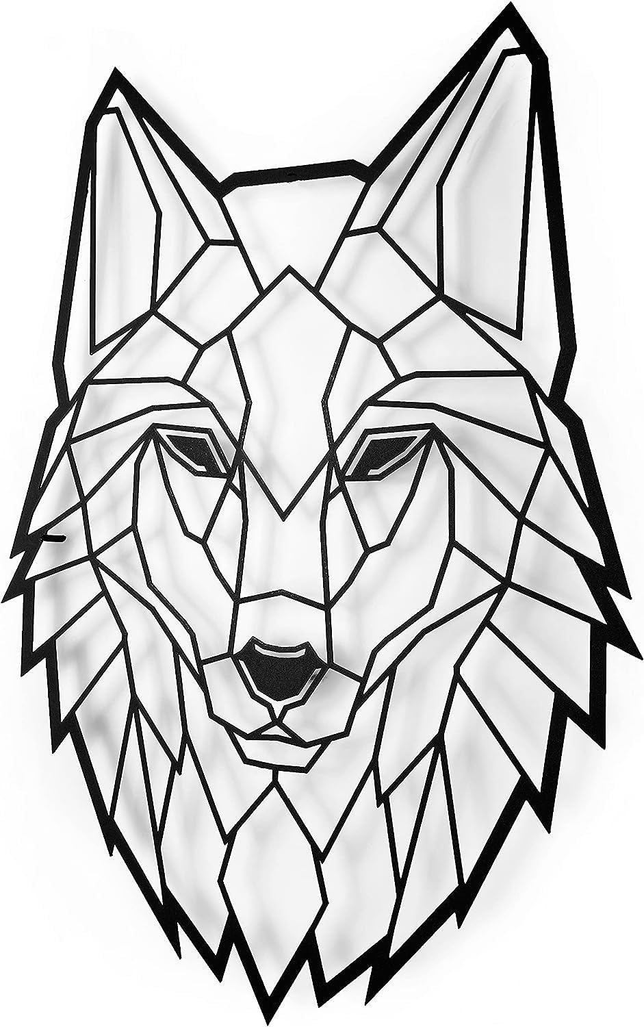 Metal Floating Wall Sculpture with Shades Wolf 43x31cm