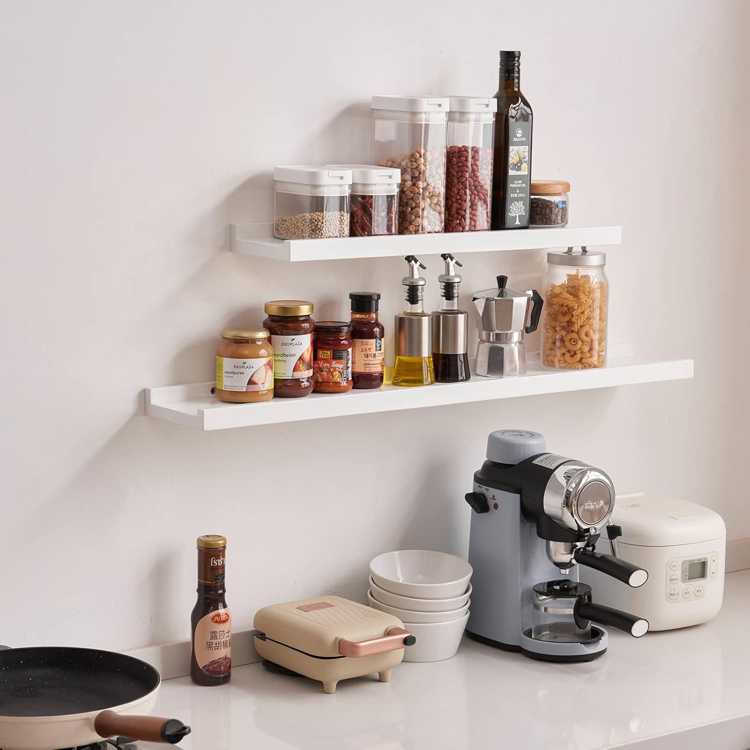 Floating Shelf Wall Storage Shelves 12 Inch White Oak Wood
