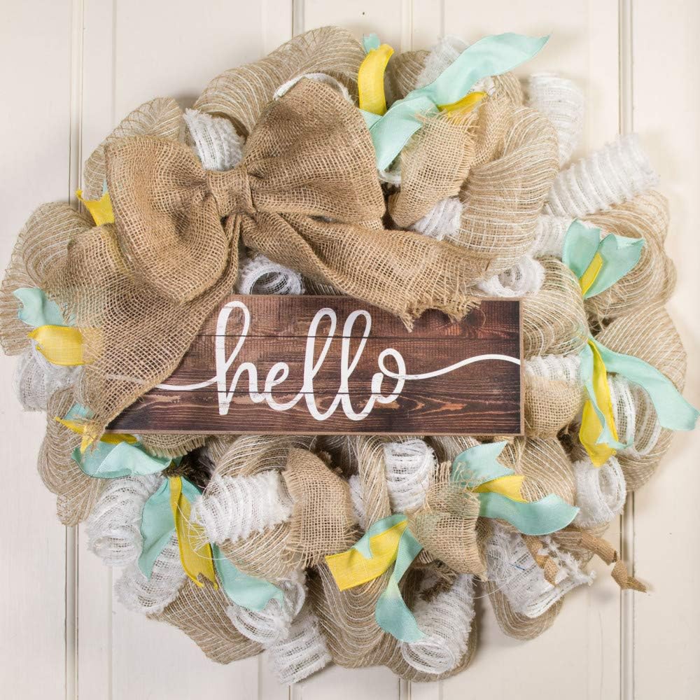 Rustic Wooden Slat Hello Sign 15x5
