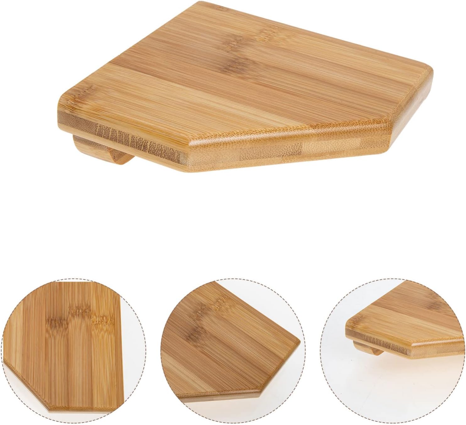 Corner Wall Shelf Bamboo Floating Storage Rack for Home Kitchen Bathroom