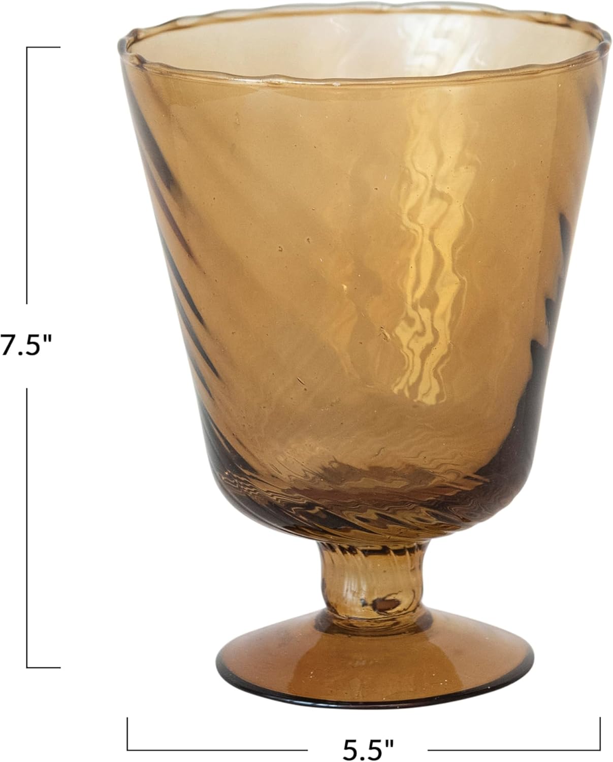 Creative Co-Op Round Glass Stemmed Vase Votive Holder Brown