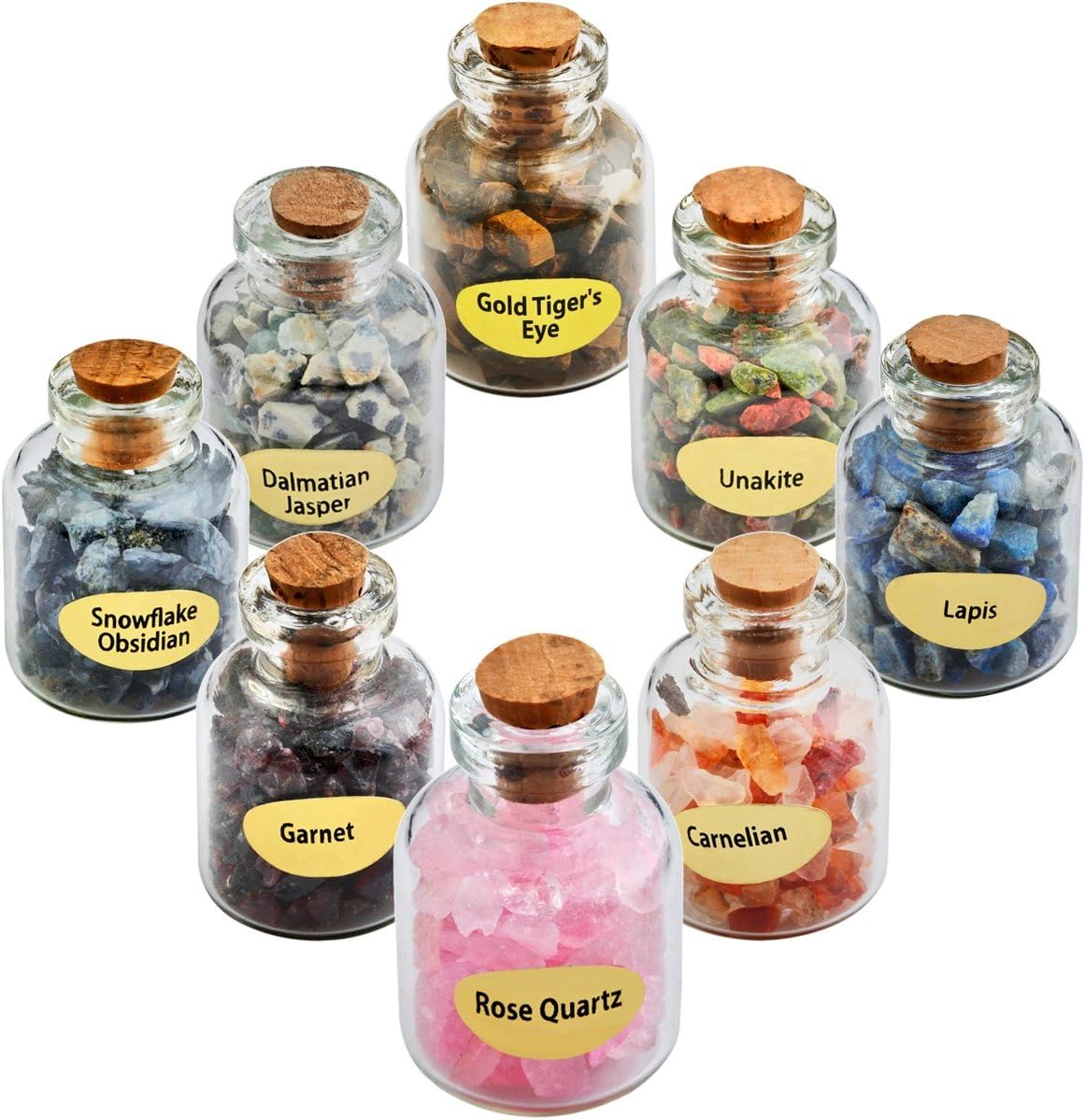 Rockcloud 9 Mini Birthstone Wishing Bottles Amulets