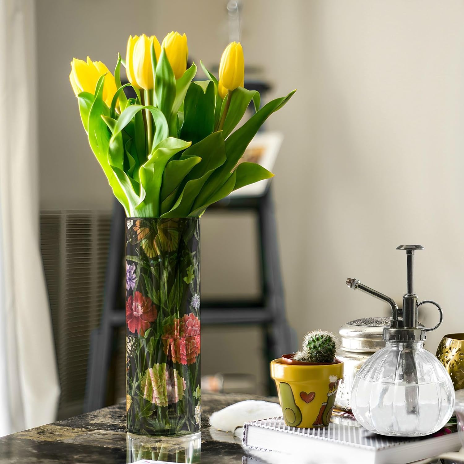 Colorful Vintage Butterfly Plastic Vase 118 x 39 Inch