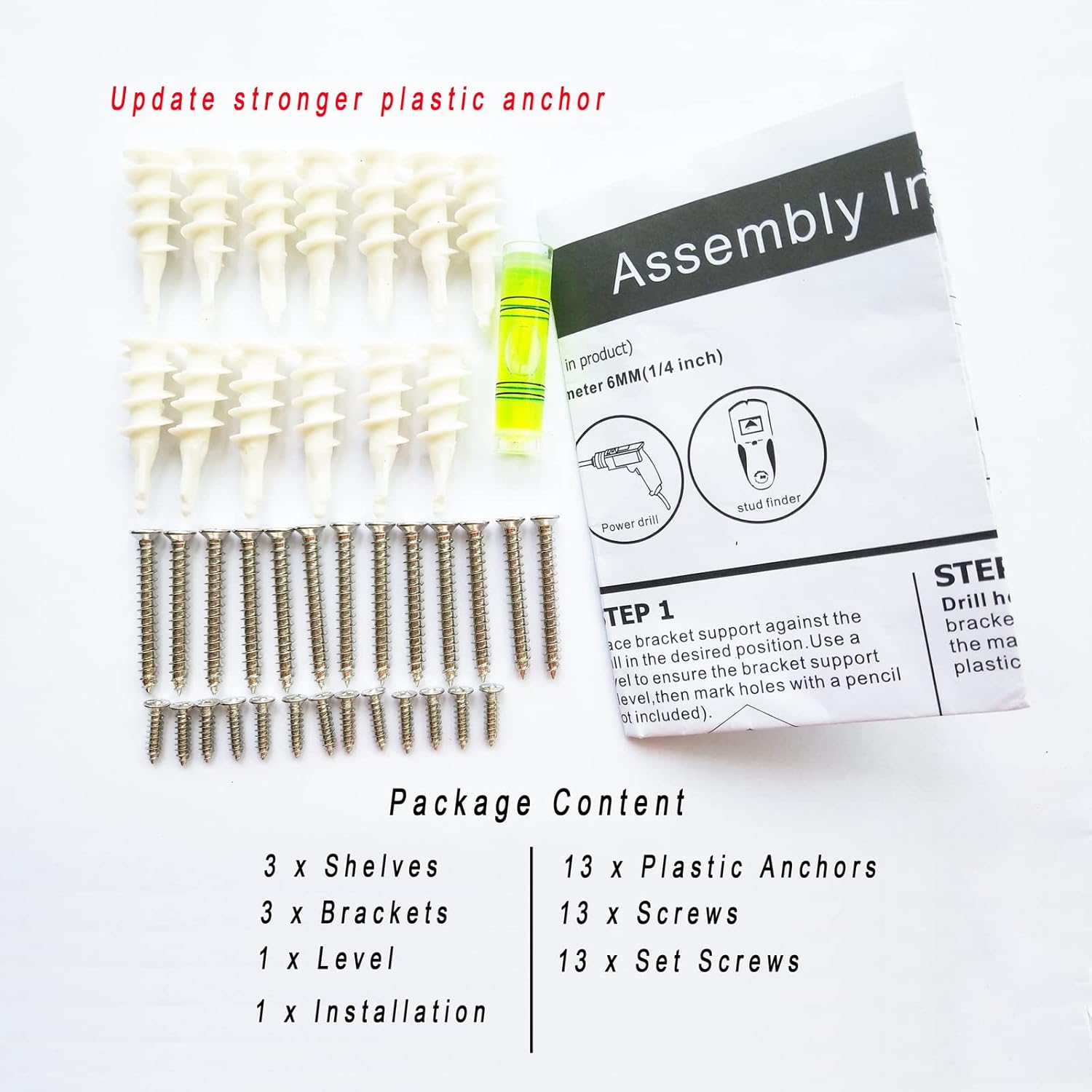 HAO Floating Corner Wall Shelves Rustic Diamond Shape Set of 3 Carbonized Black