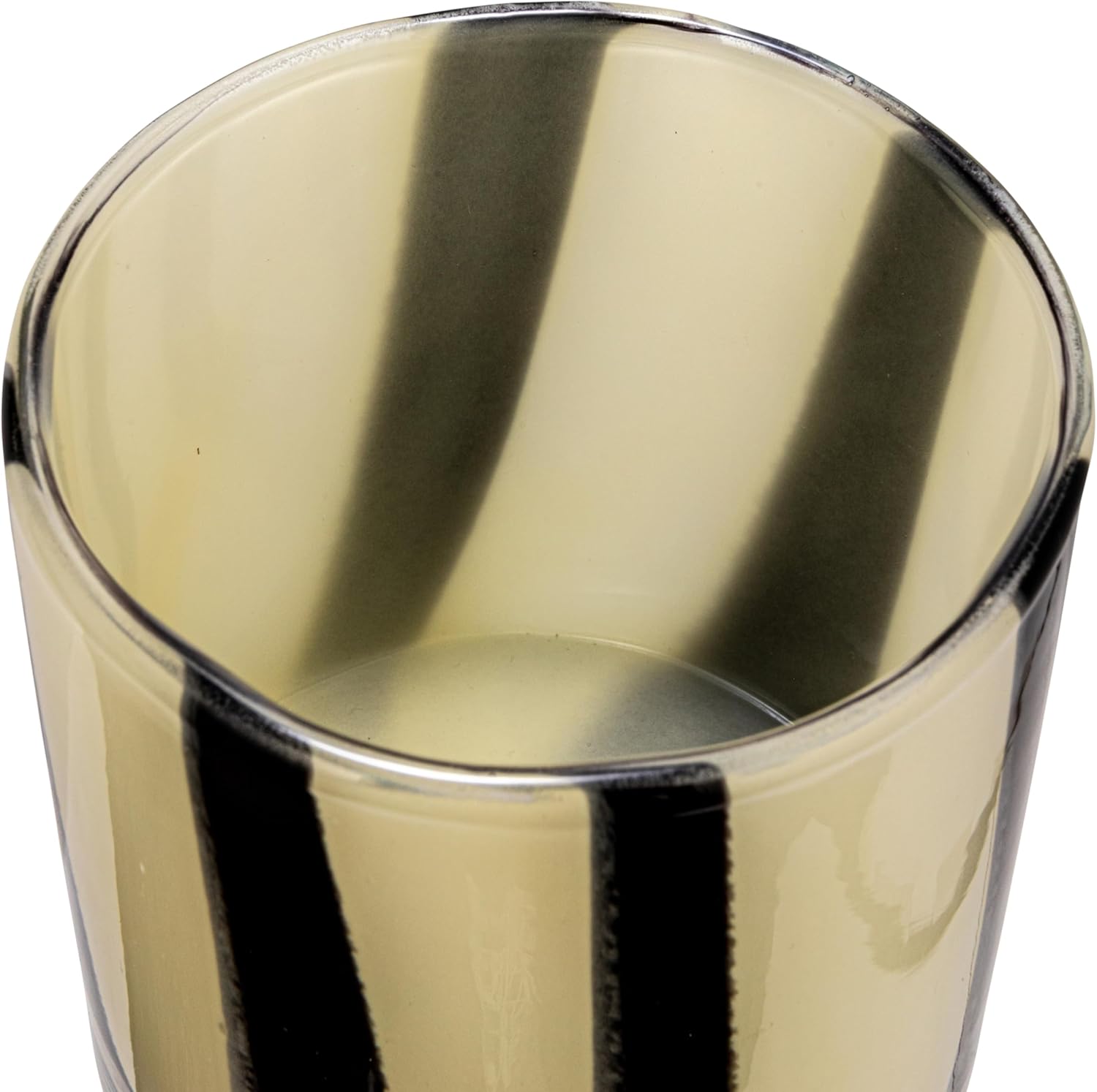 Bloomingville Round Glass Candle Holder Vase with Stripes